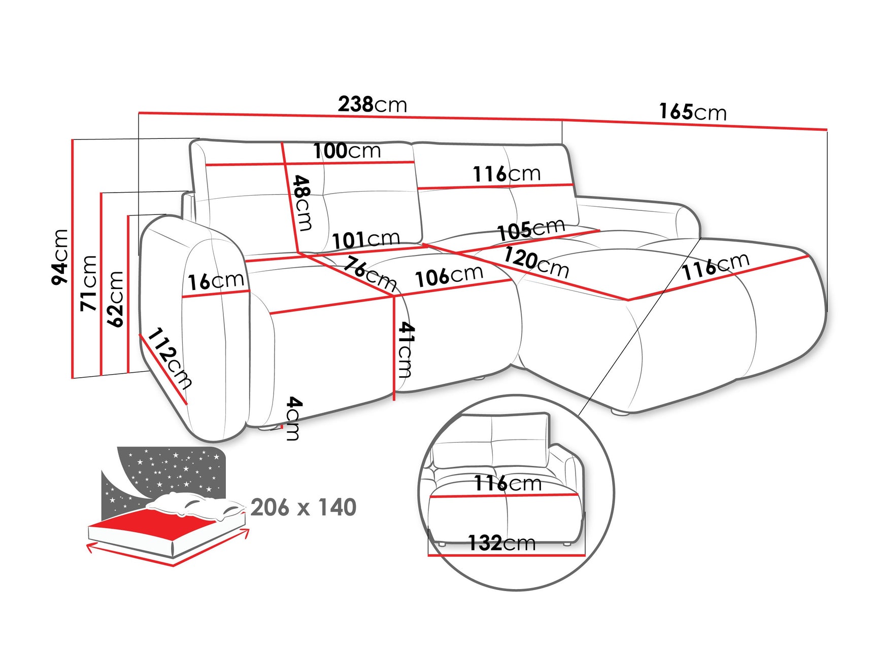 Hjørnesofa Clinton 101