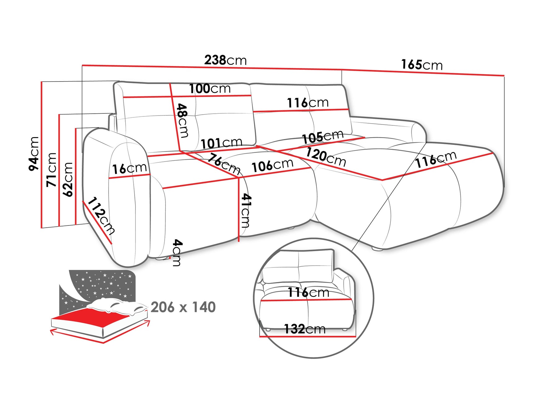 Hjørnesofa Clinton 101