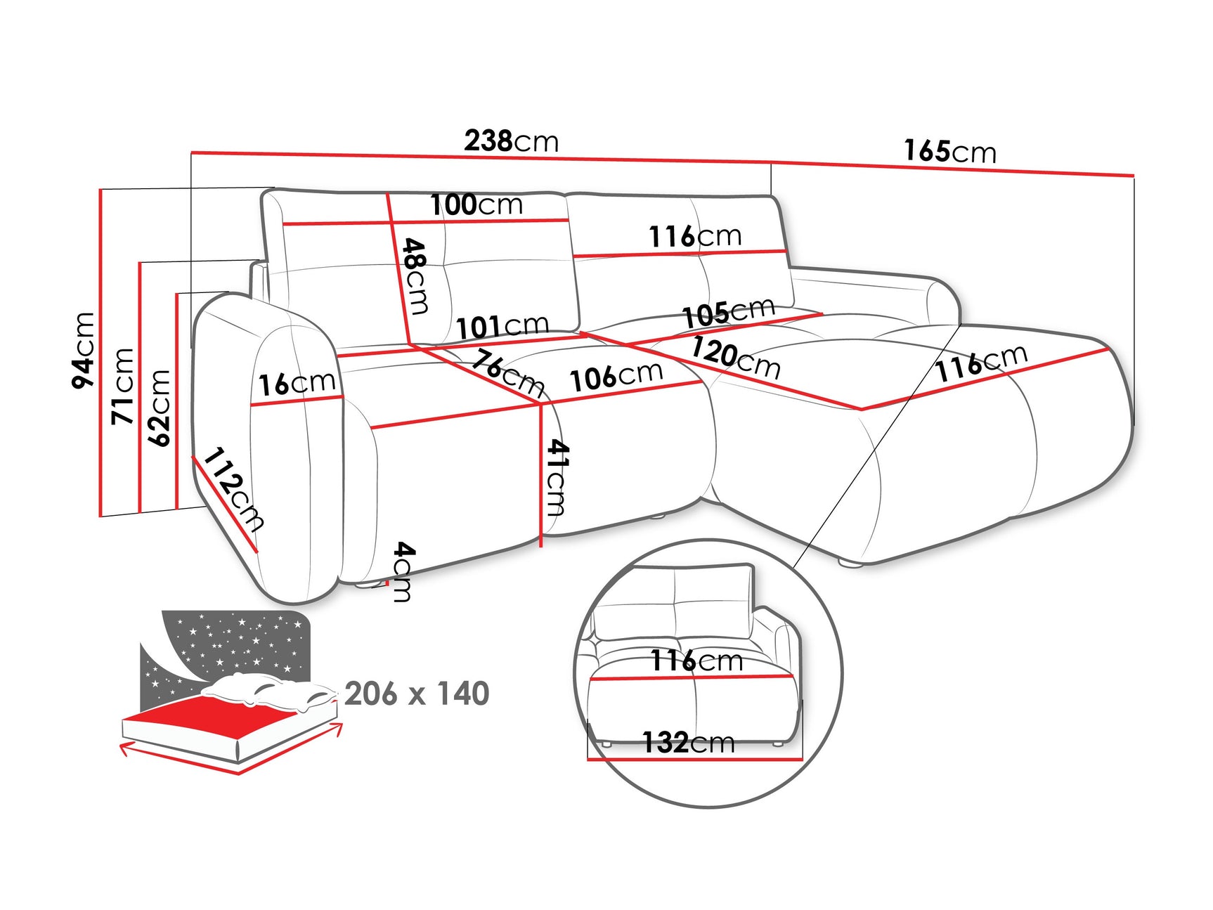 Hjørnesofa Clinton 101