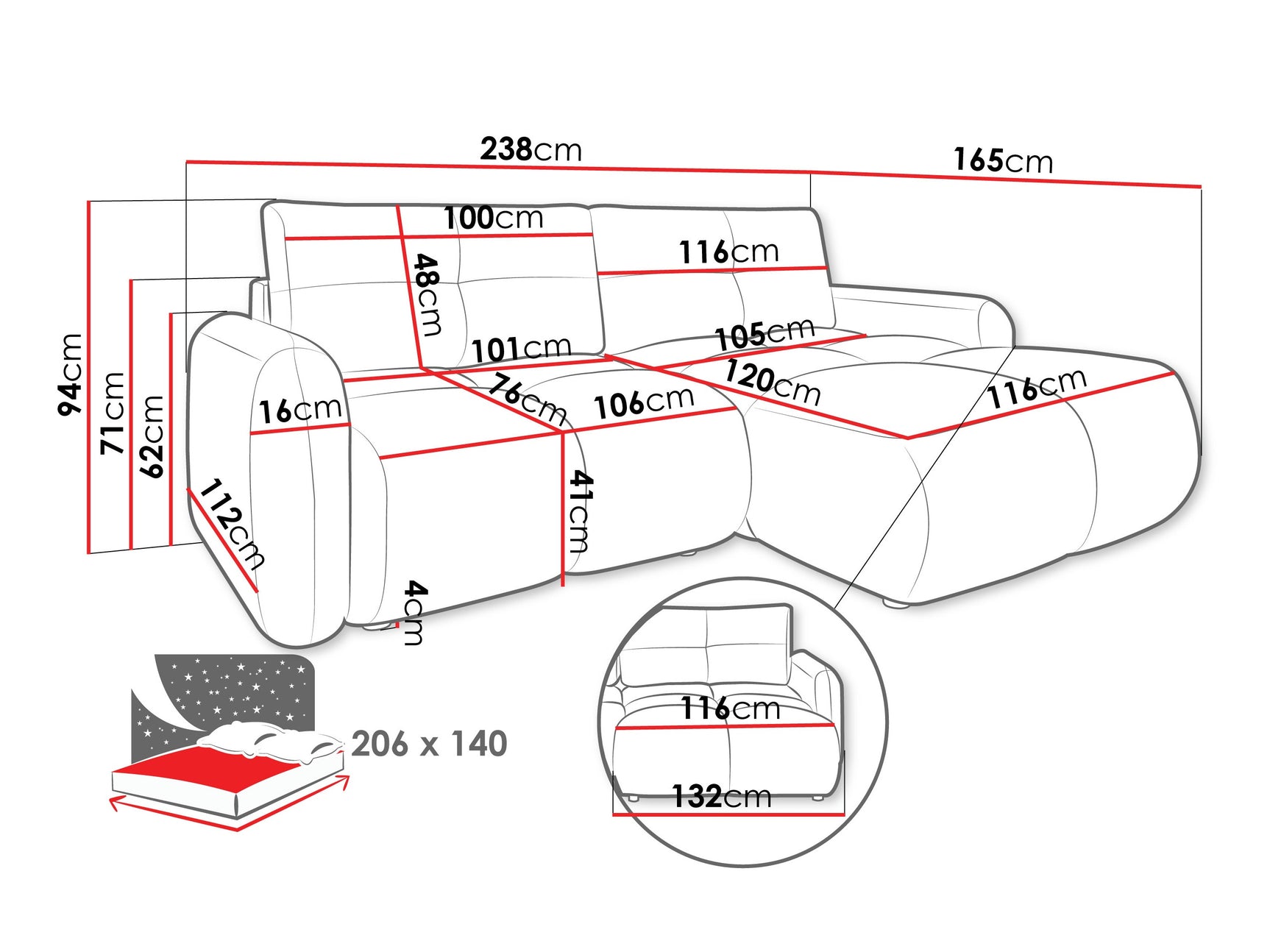 Hjørnesofa Clinton 101