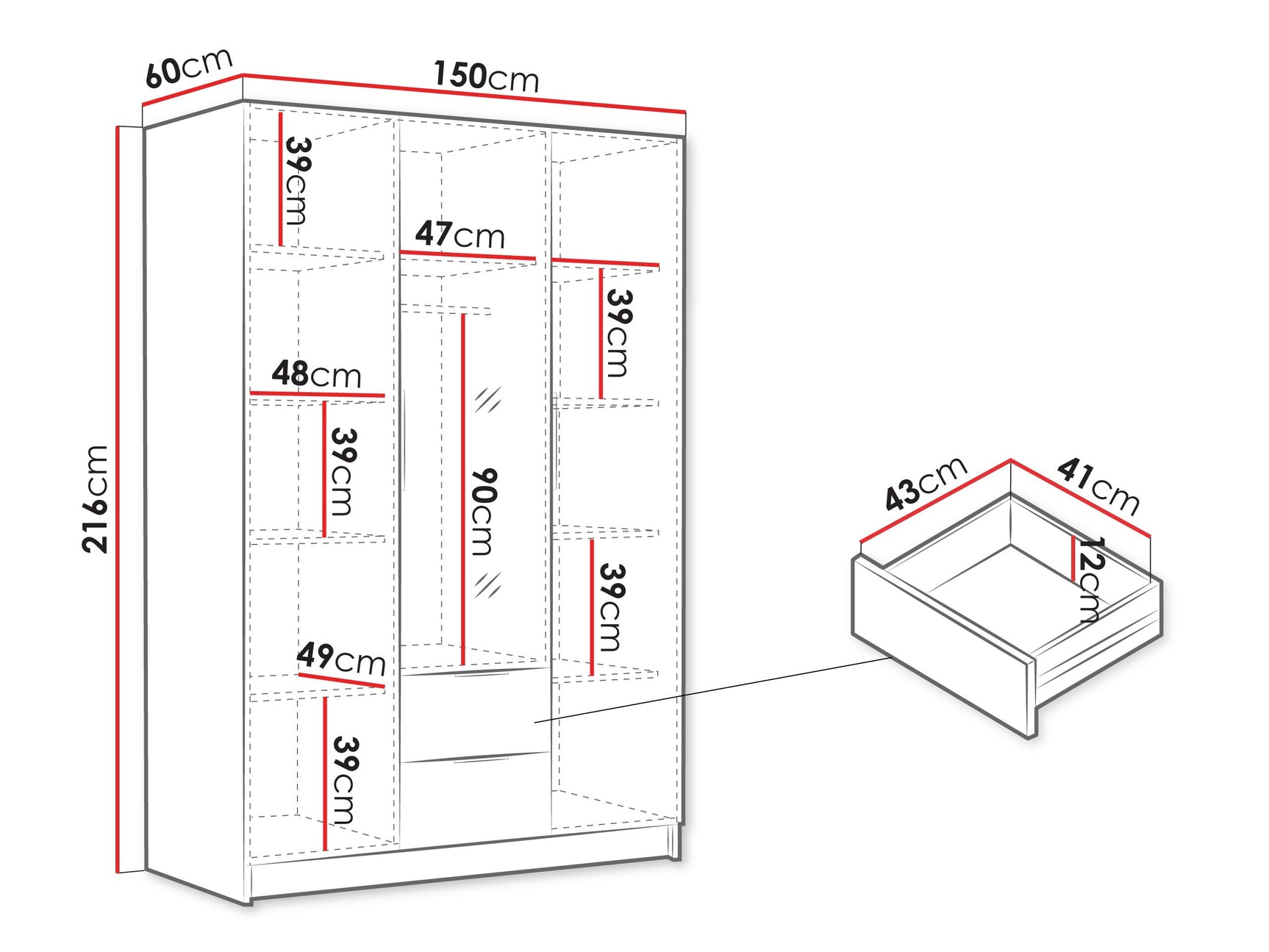 Garderobeskab Atlanta 177