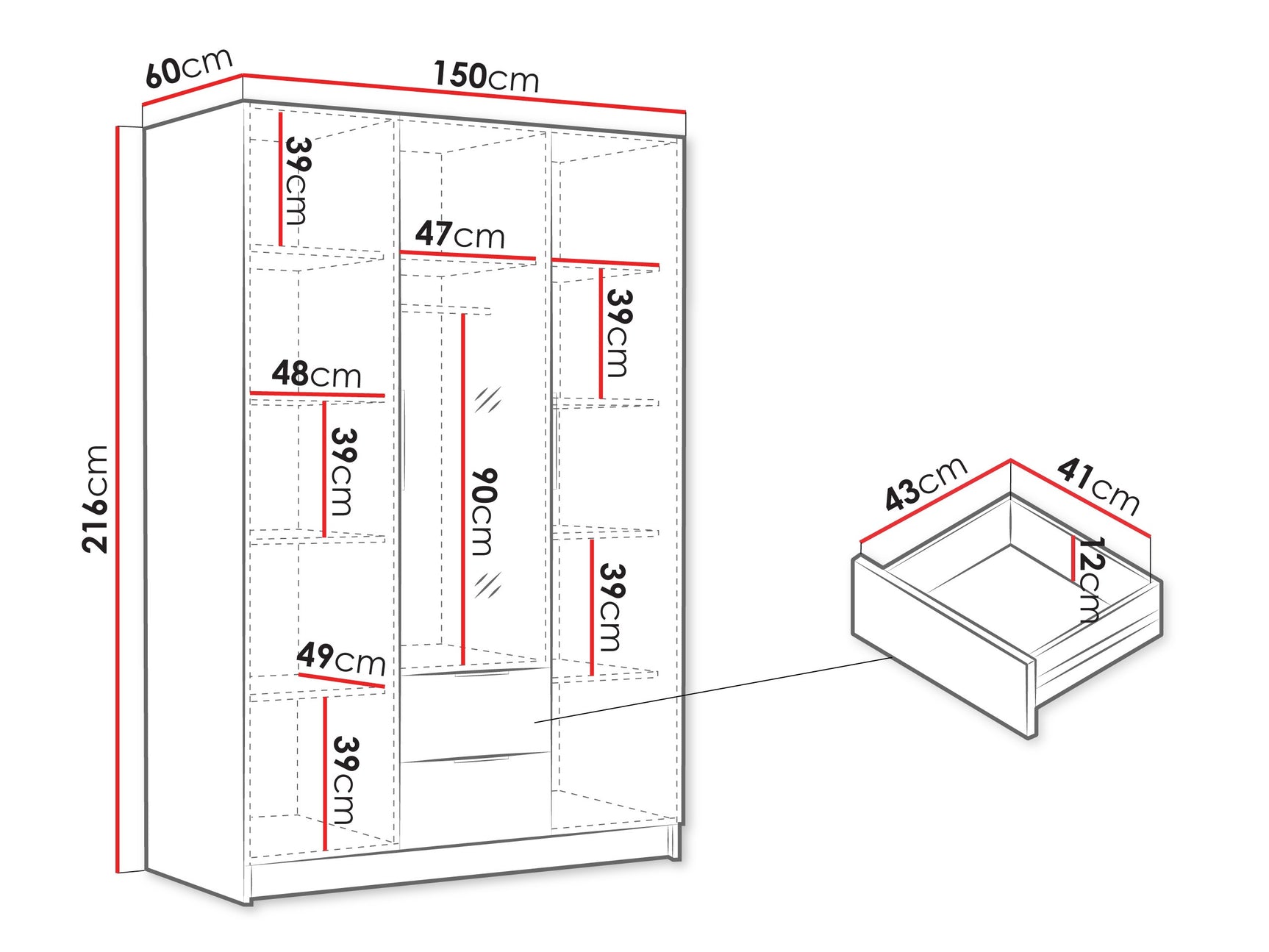 Garderobeskab Atlanta 177
