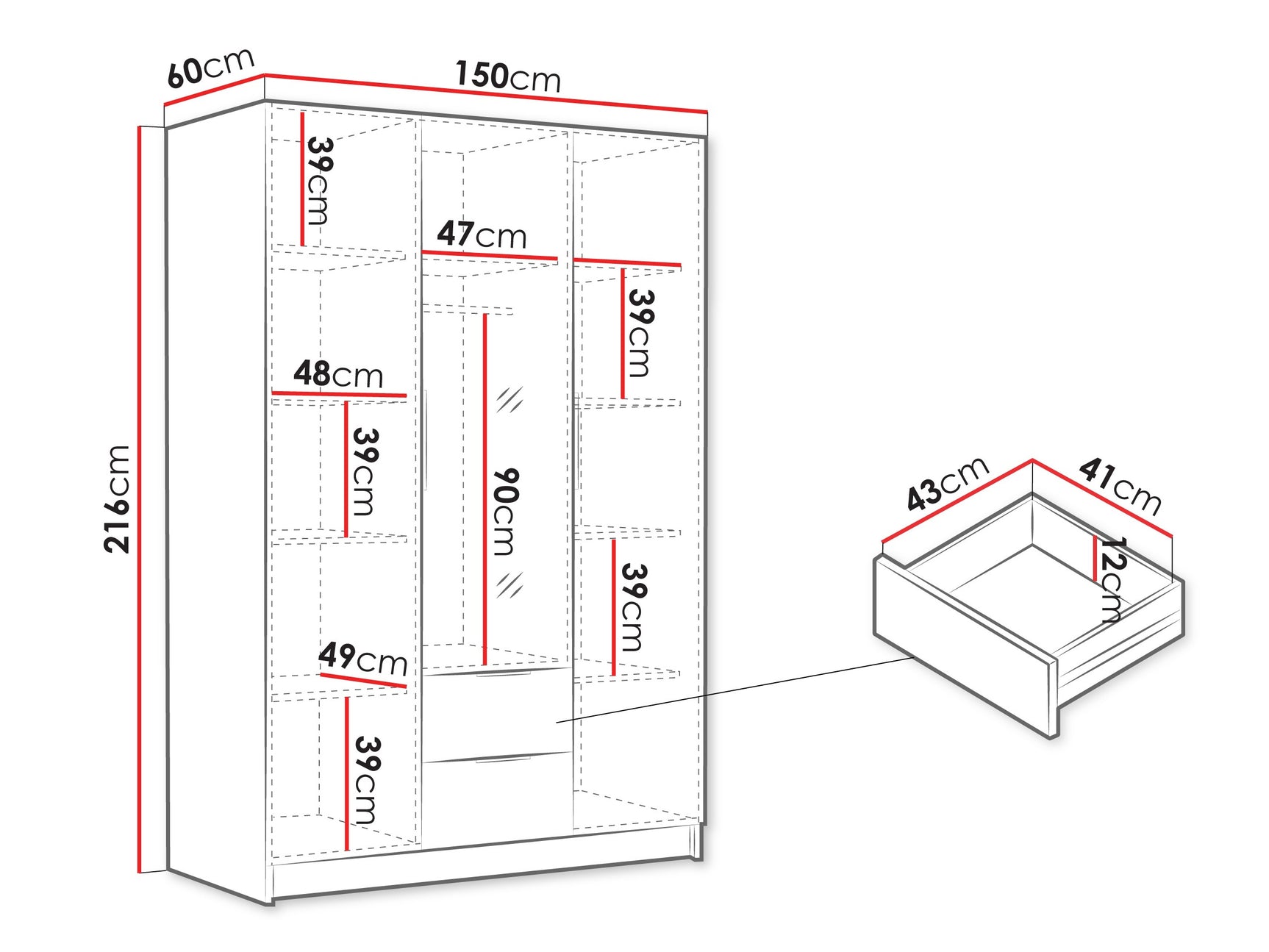 Garderobeskab Atlanta 177