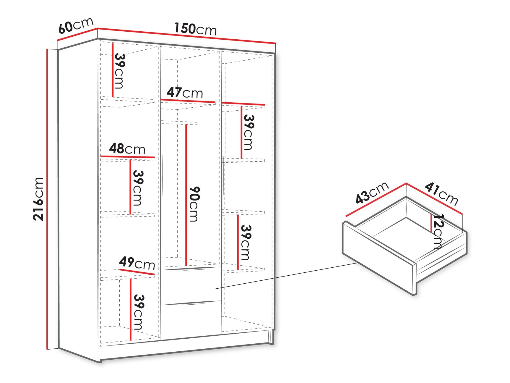 Garderobeskab Closico 200