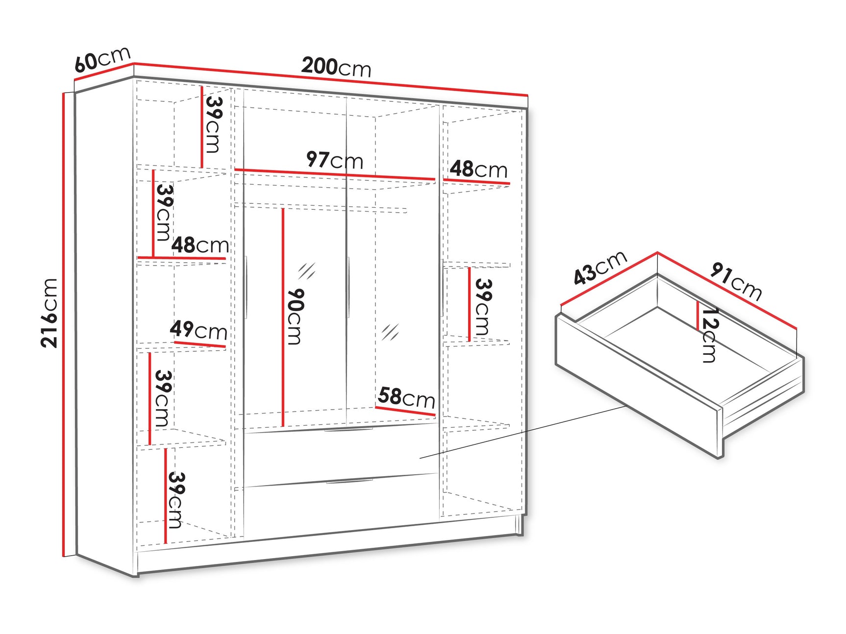 Garderobeskab Closico 201