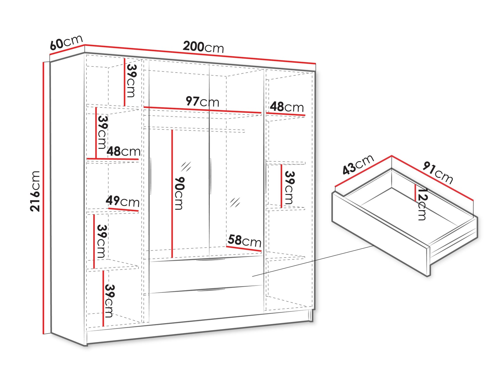 Garderobeskab Closico 201