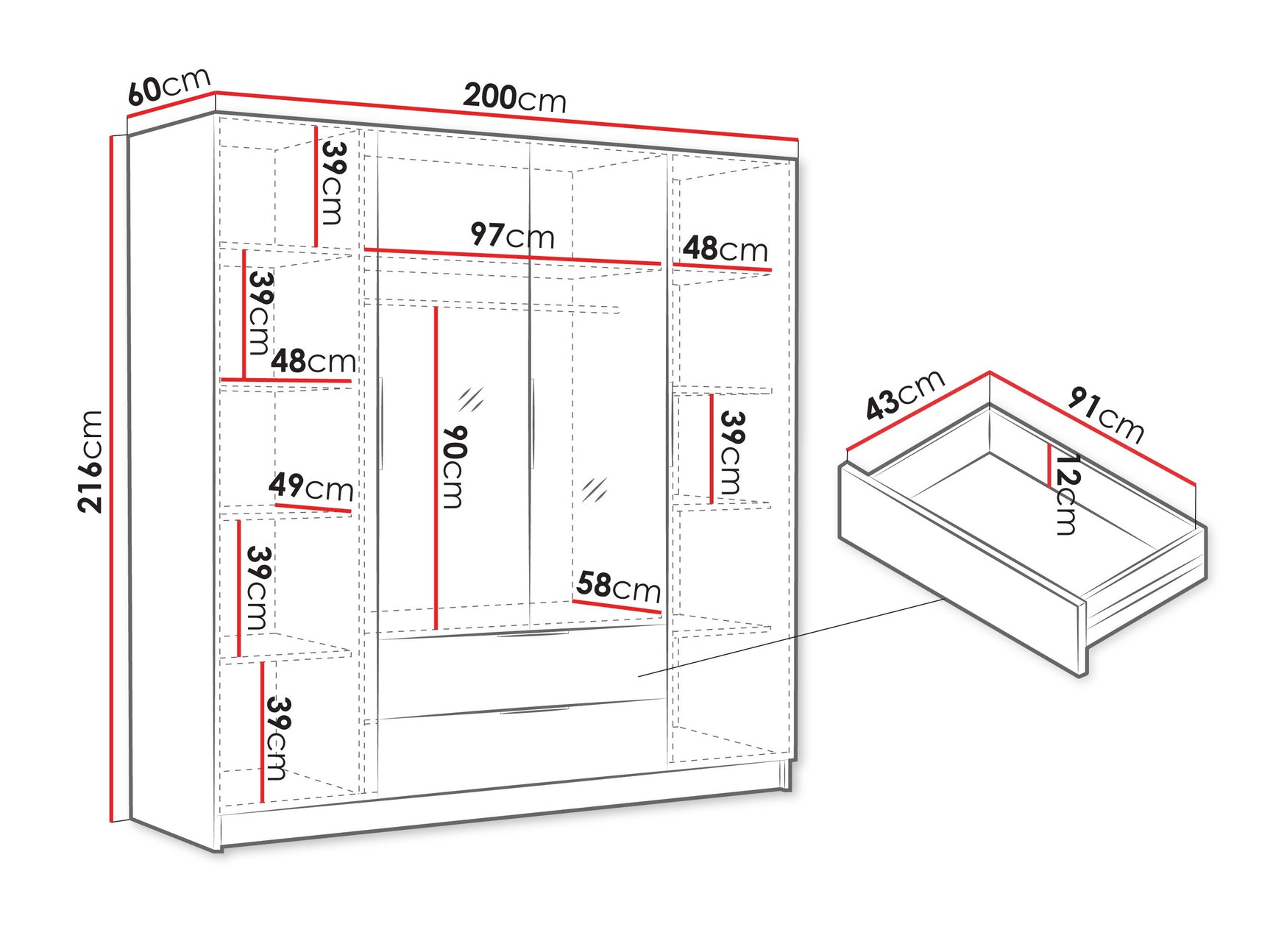 Garderobeskab Closico 201