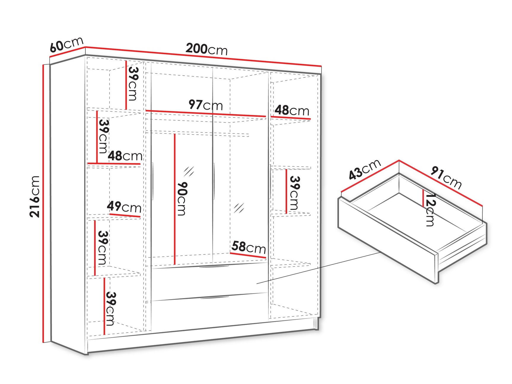 Garderobeskab Closico 201