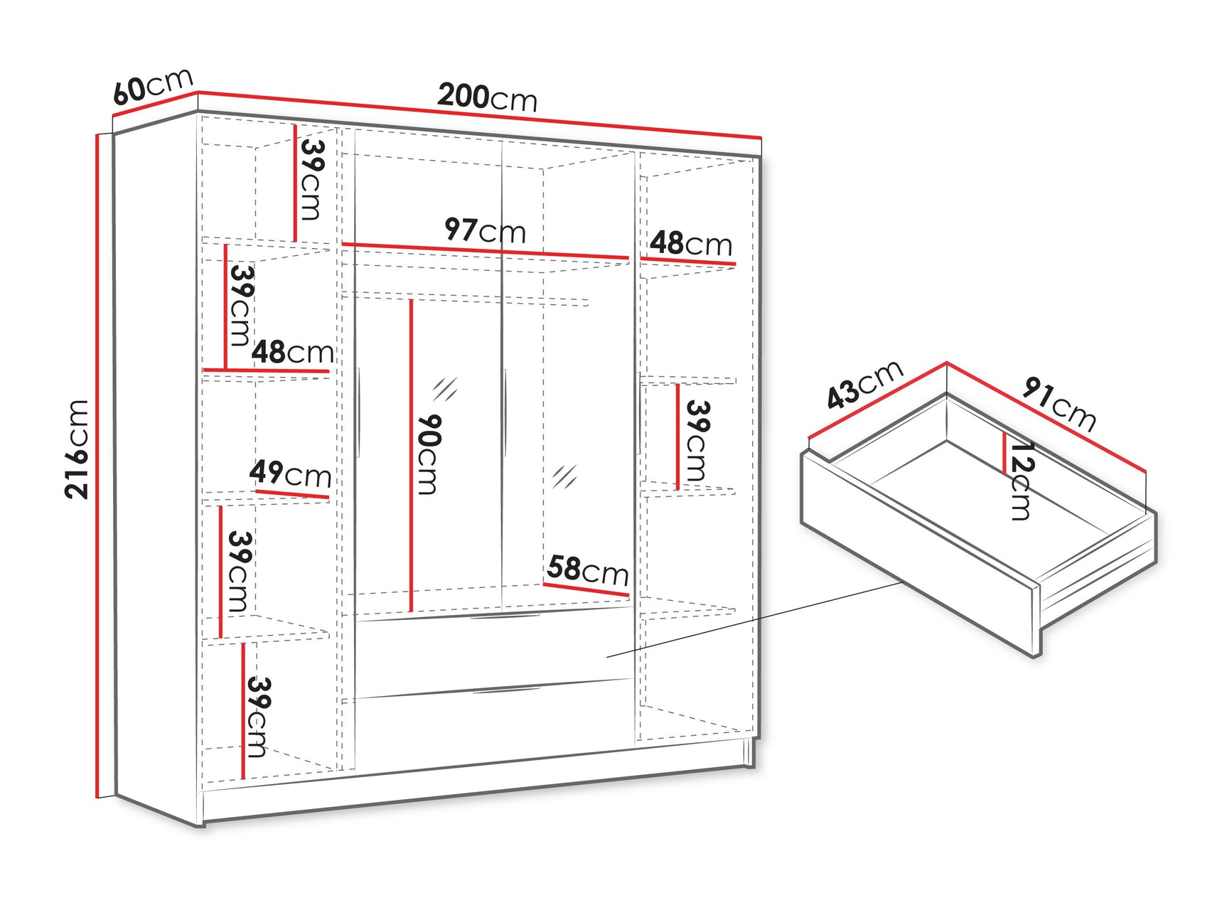 Garderobeskab Closico 201
