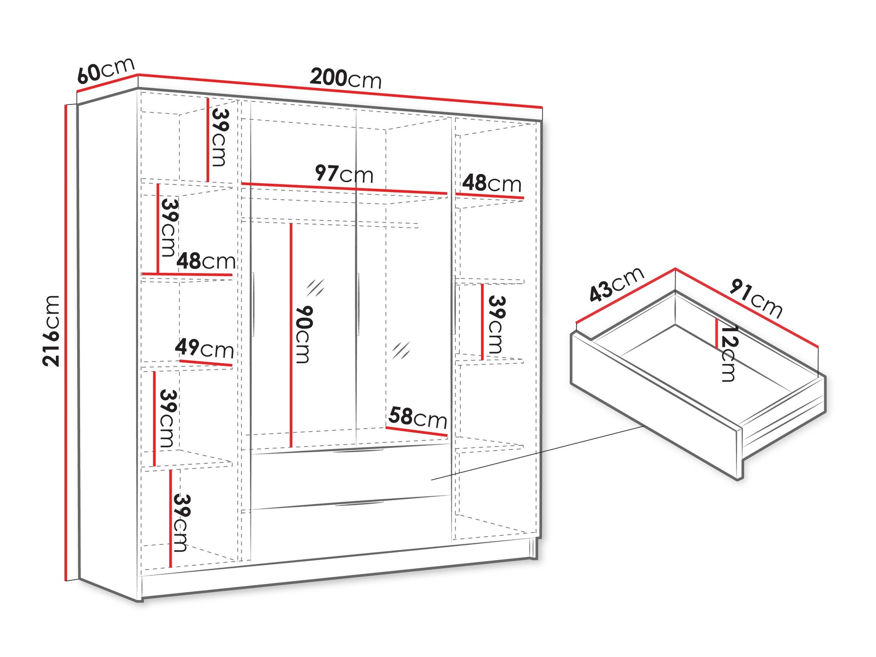Garderobeskab Closico 201