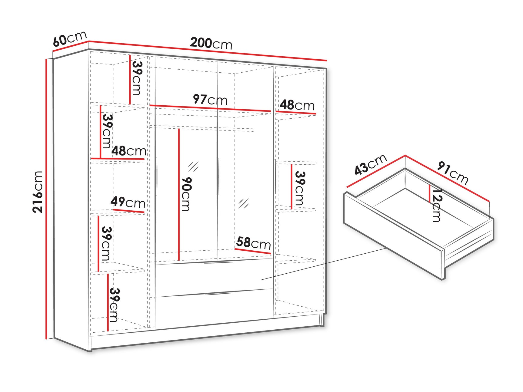 Garderobeskab Closico 201