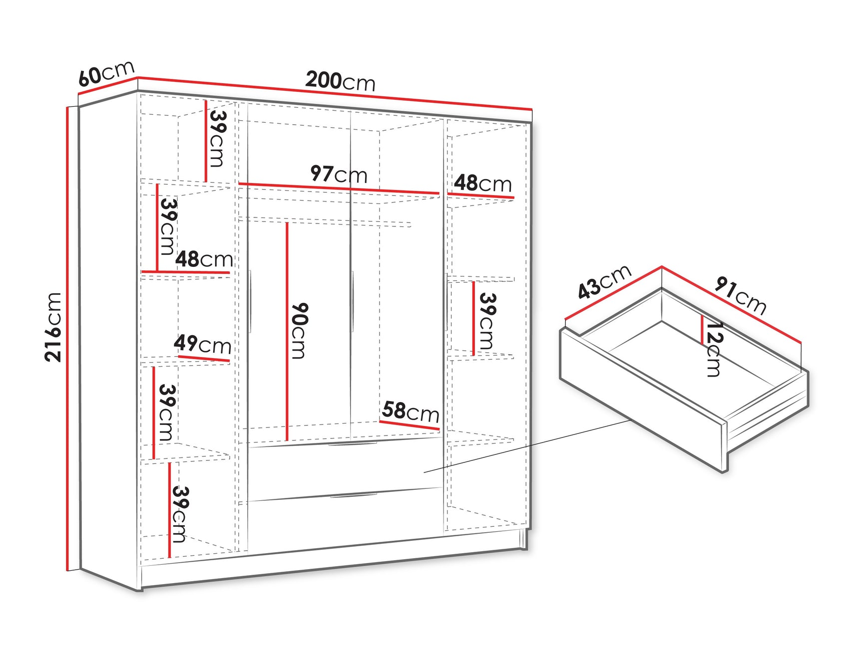 Garderobeskab Closico 202