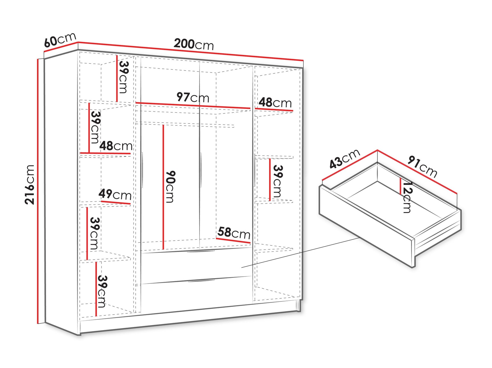 Garderobeskab Closico 202