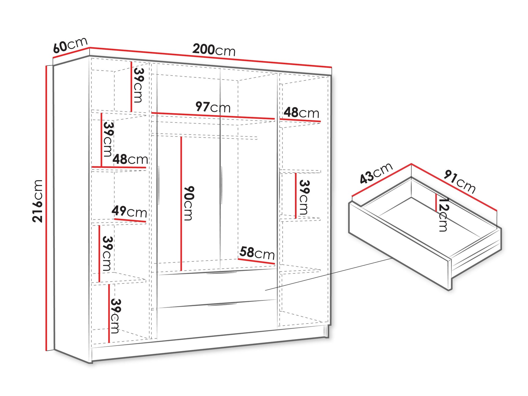 Garderobeskab Closico 202
