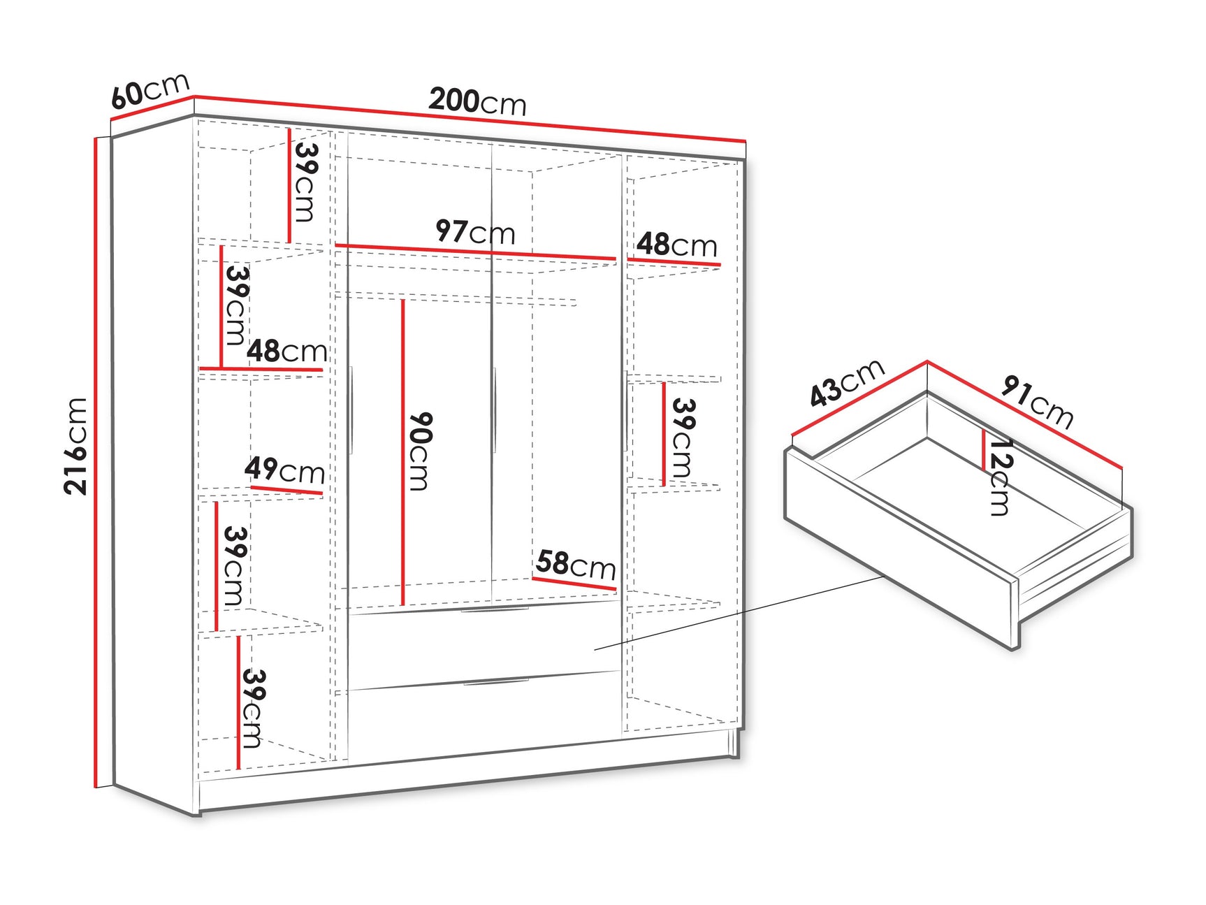 Garderobeskab Closico 202