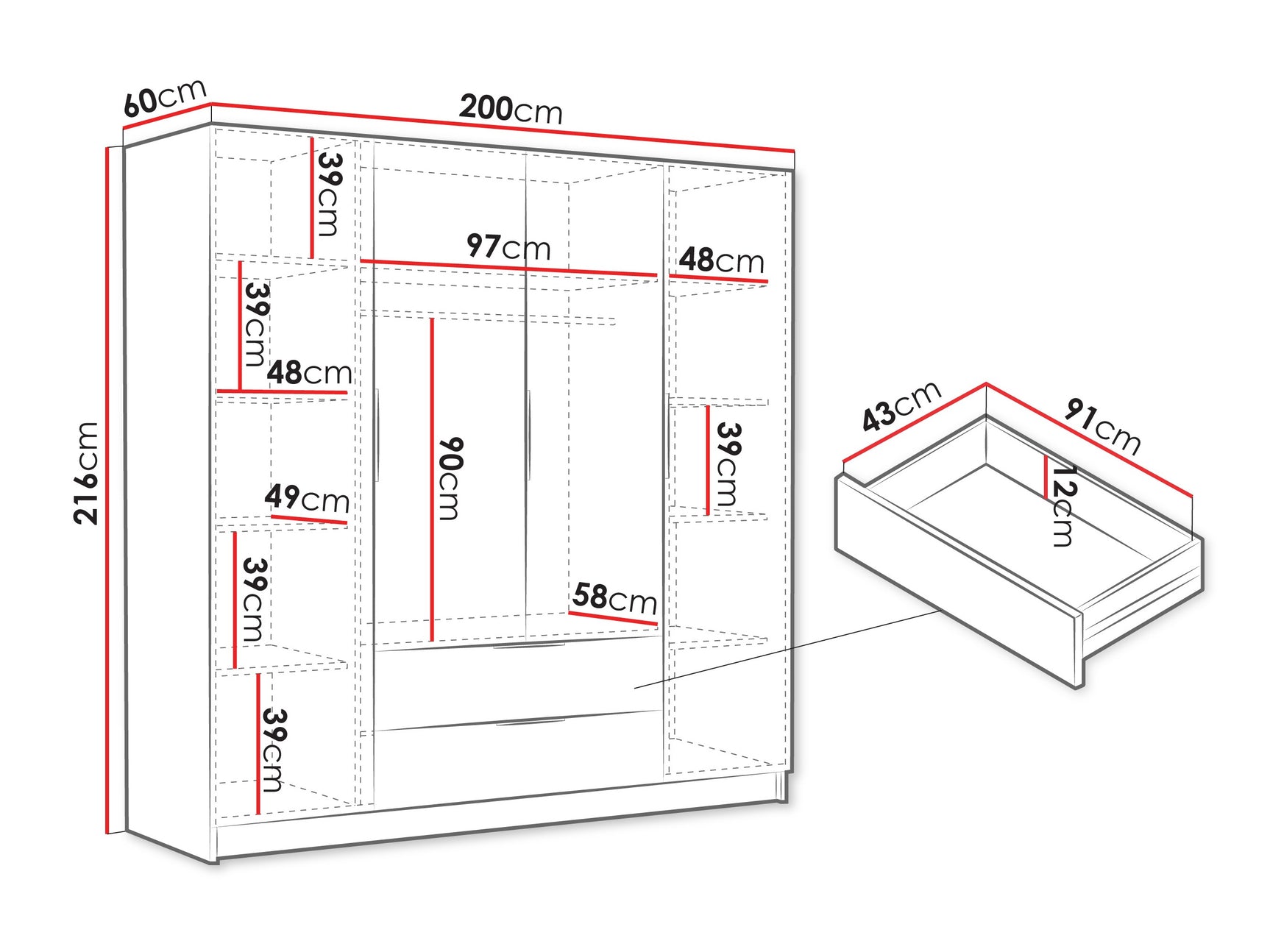 Garderobeskab Closico 202