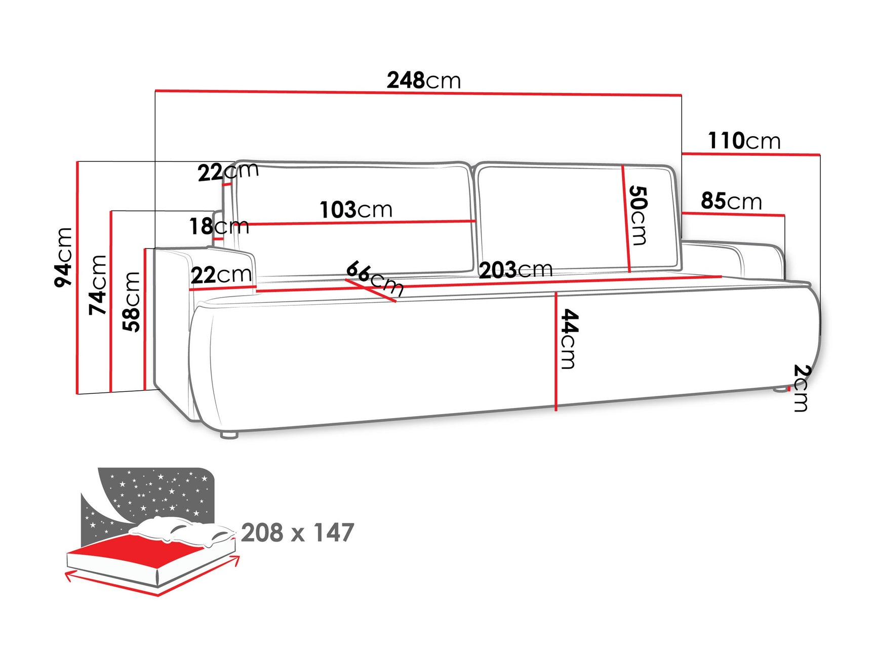 Sovesofa Bountiful 103