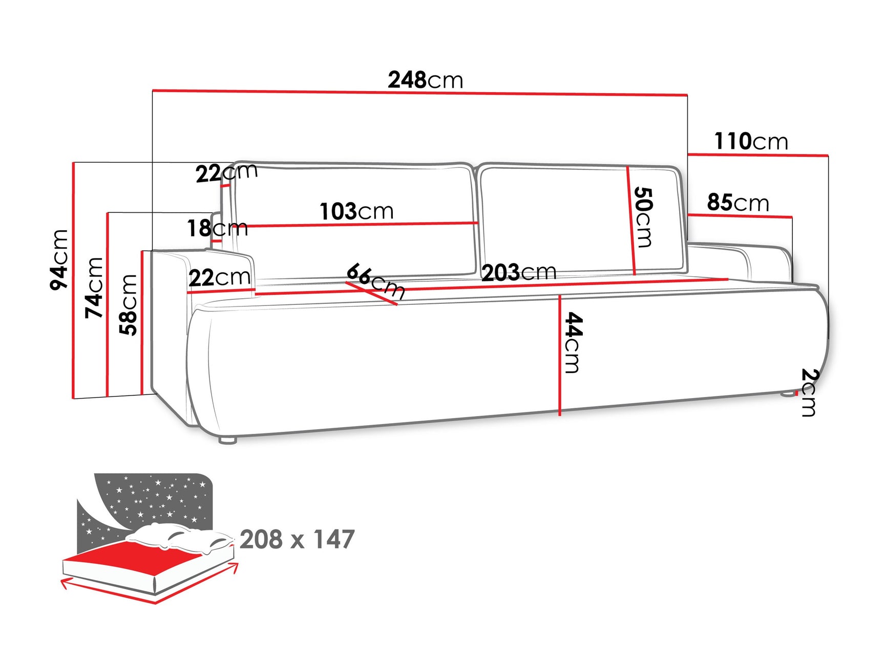 Sovesofa Bountiful 103