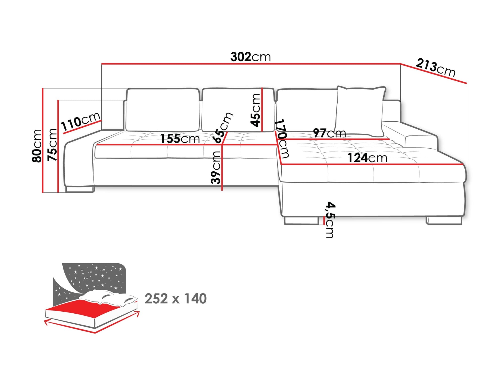Hjørnesofa Comfivo 147