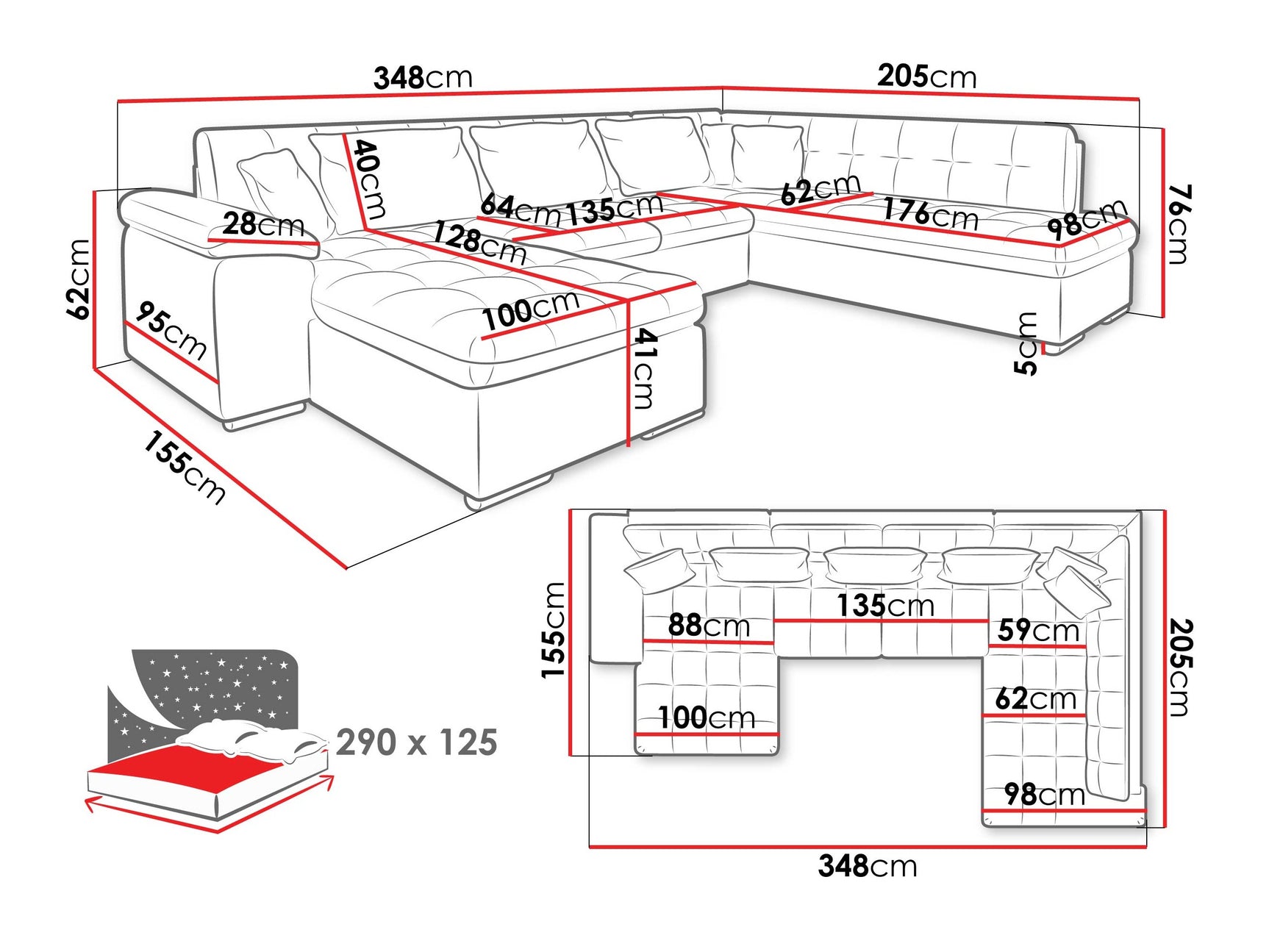 Hjørnesofa Comfivo 170