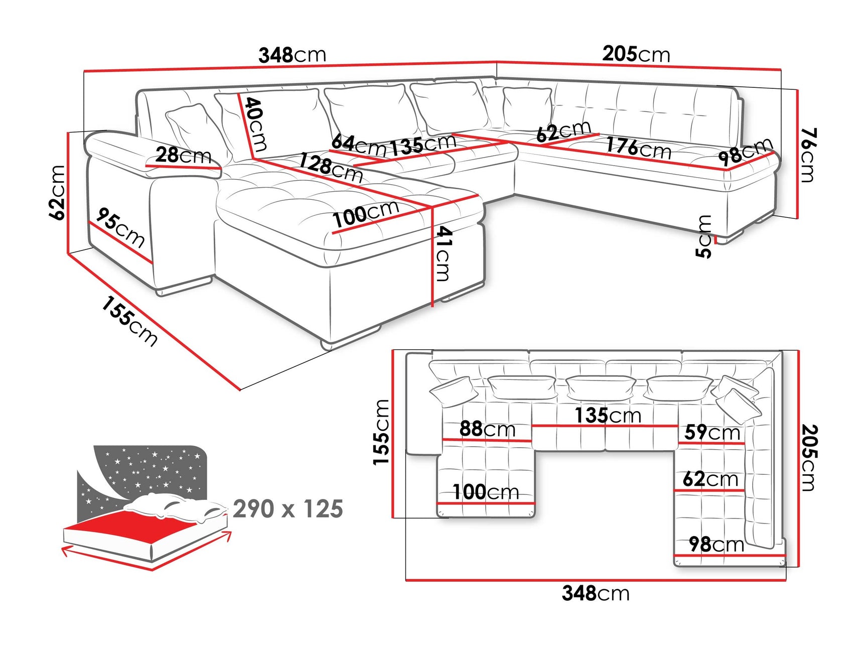 Hjørnesofa Comfivo 170