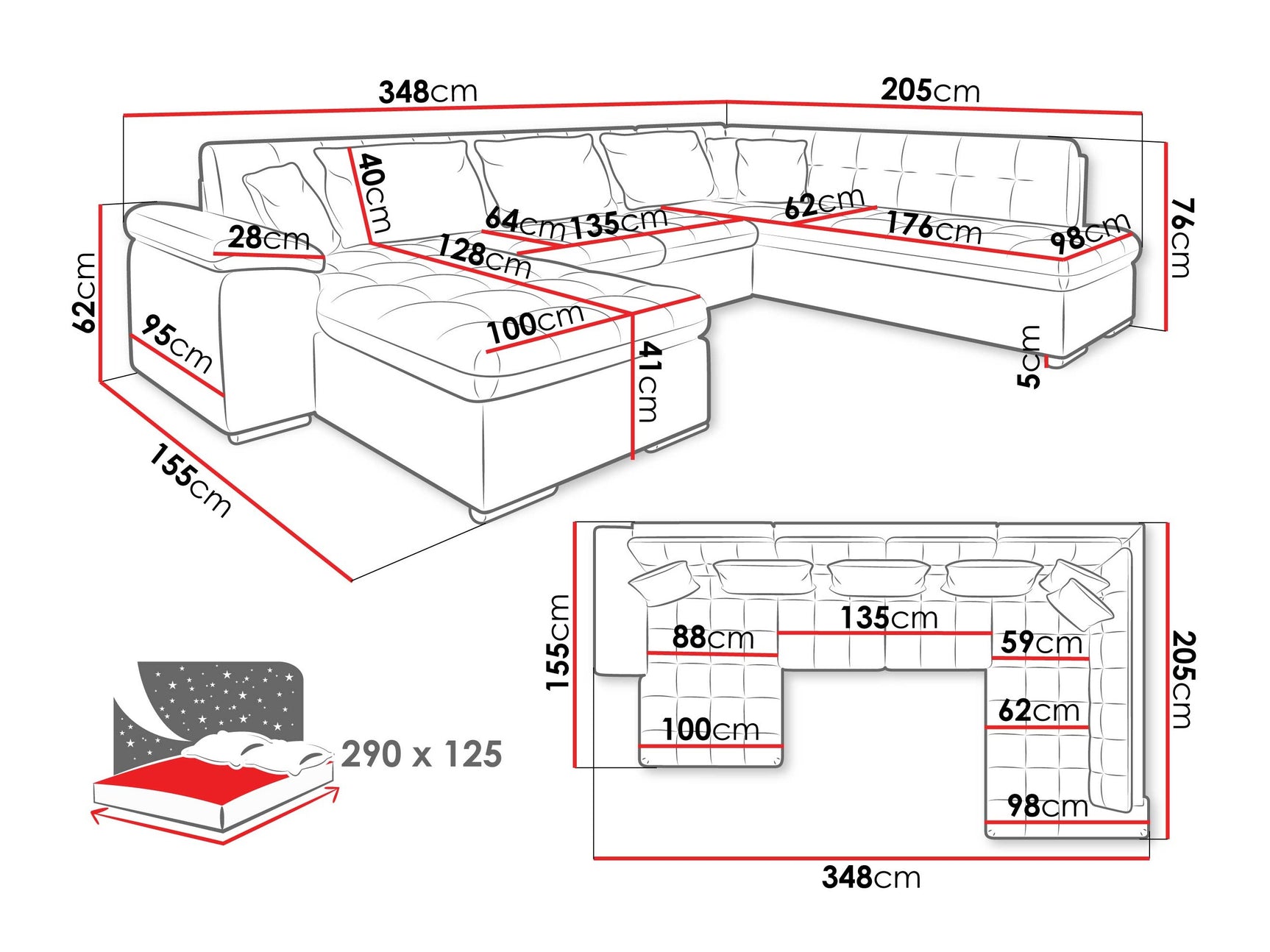 Hjørnesofa Comfivo 180