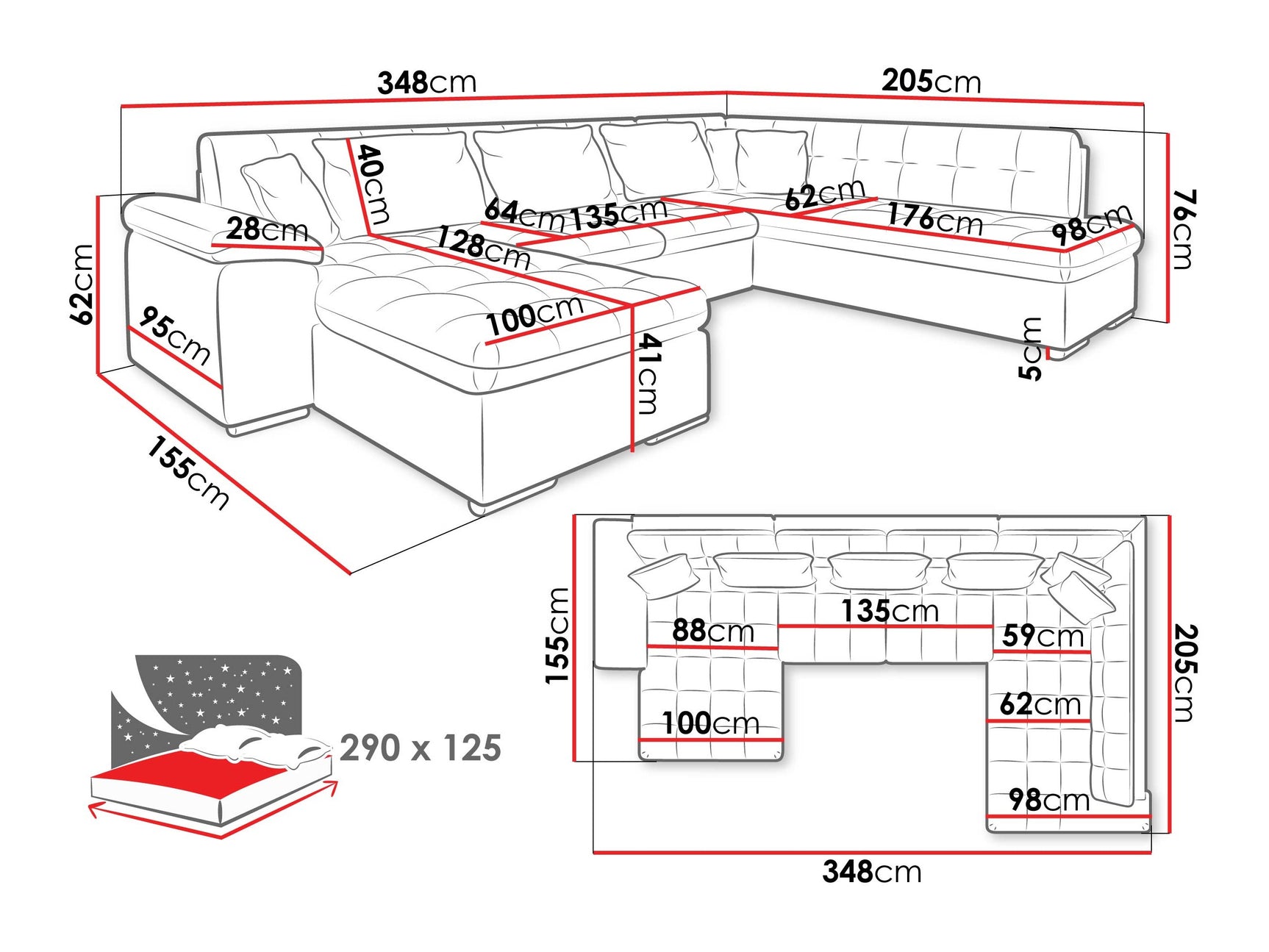 Hjørnesofa Comfivo 180