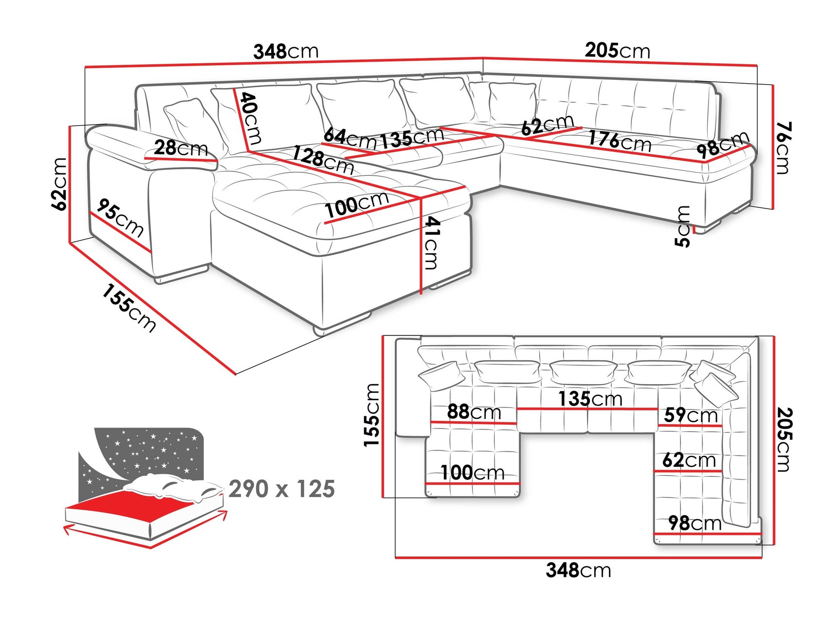 Hjørnesofa Comfivo 180