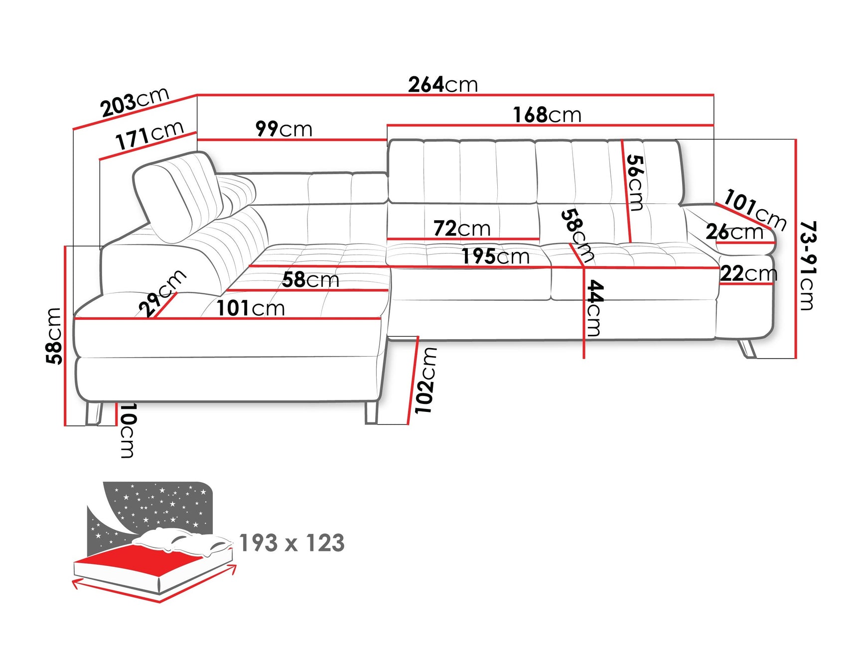 Hjørnesofa Comfivo 207