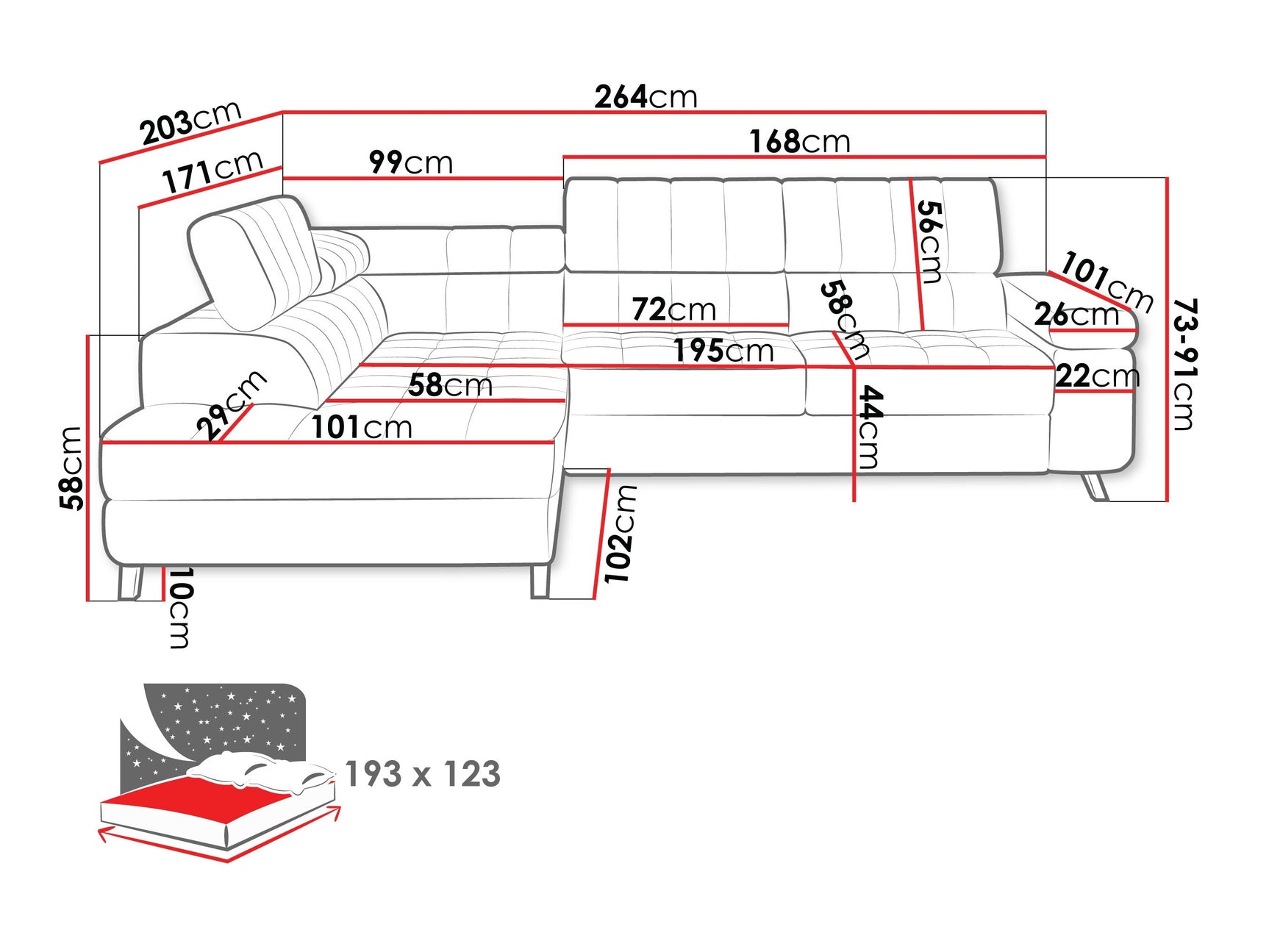 Hjørnesofa Comfivo 207