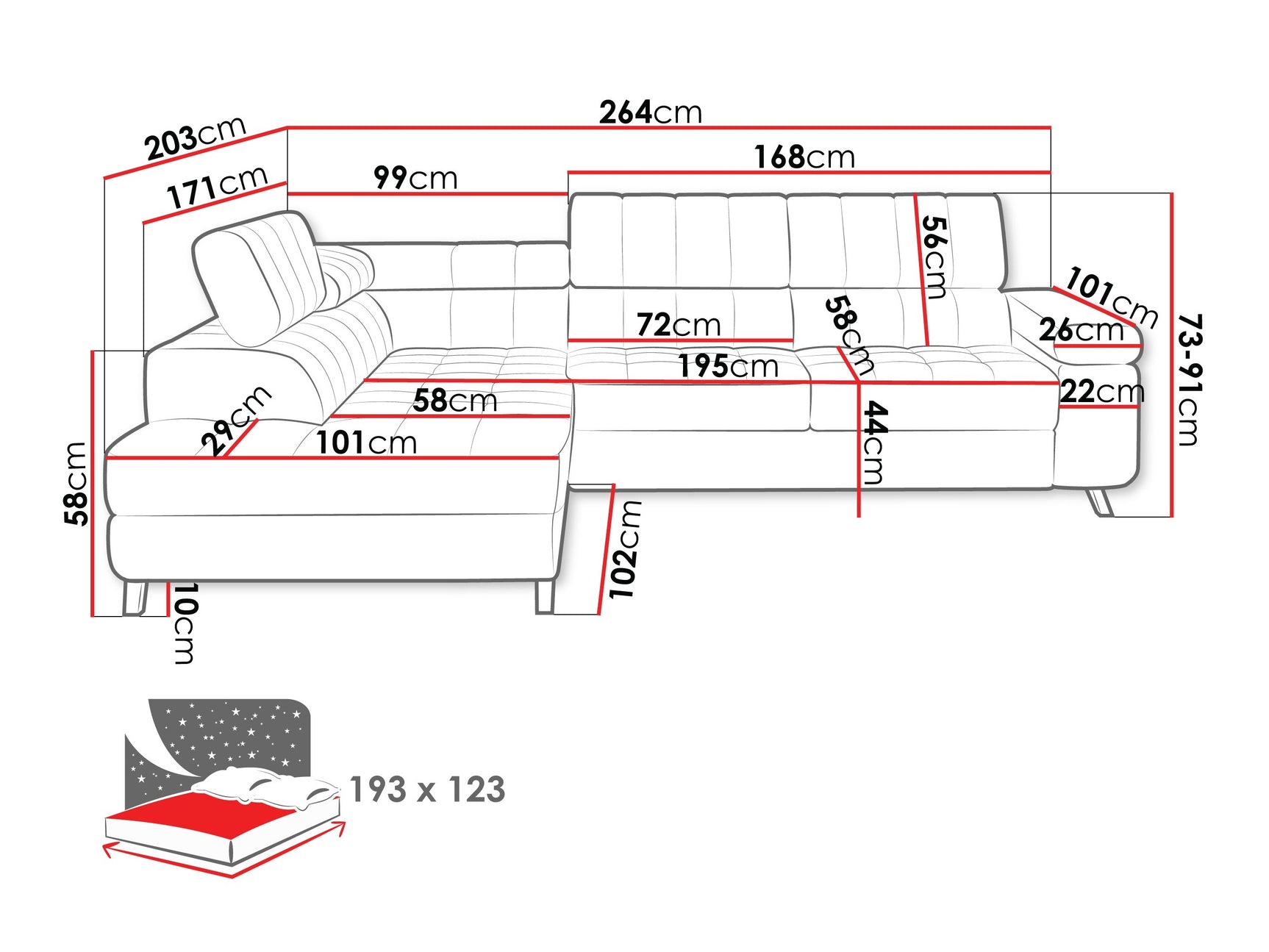 Hjørnesofa Comfivo 207