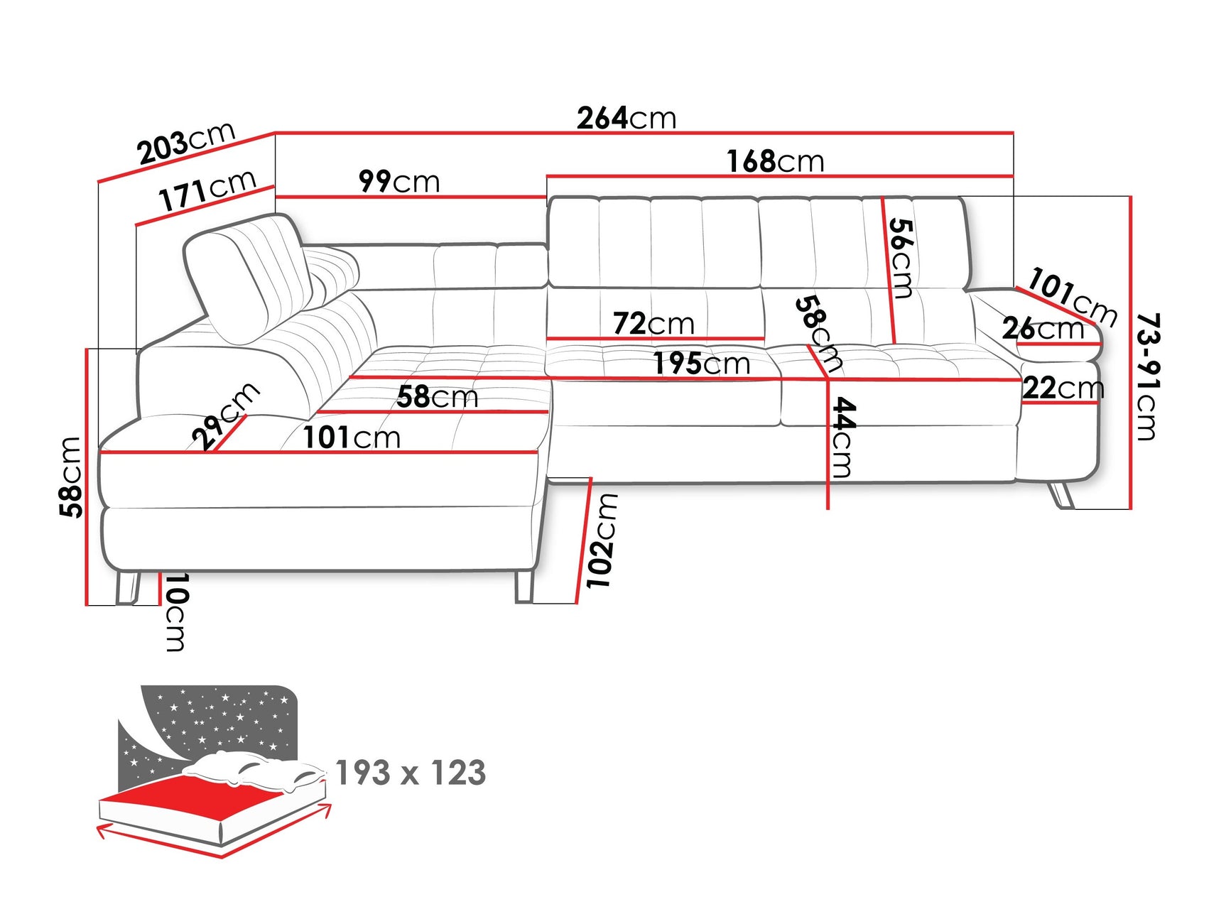 Hjørnesofa Comfivo 207