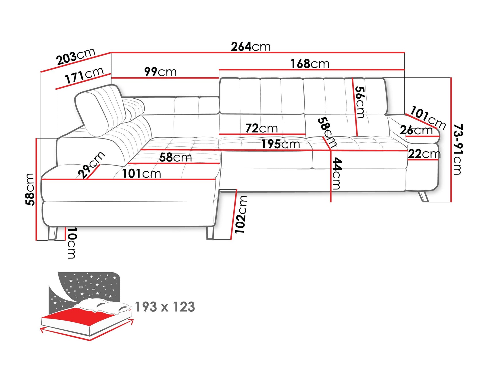 Hjørnesofa Comfivo 207