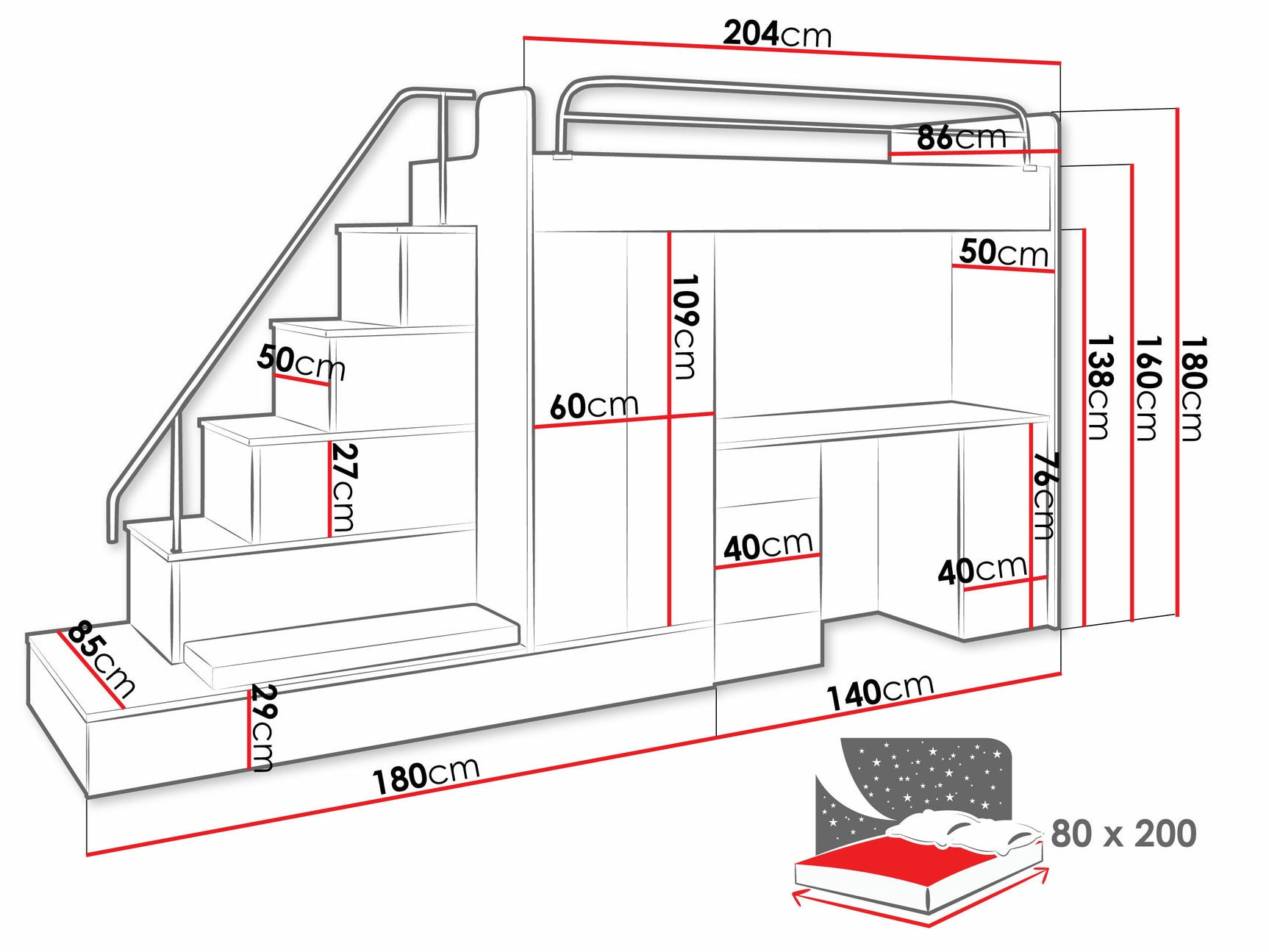 Børneværelses-sæt Salmere 100 4236094