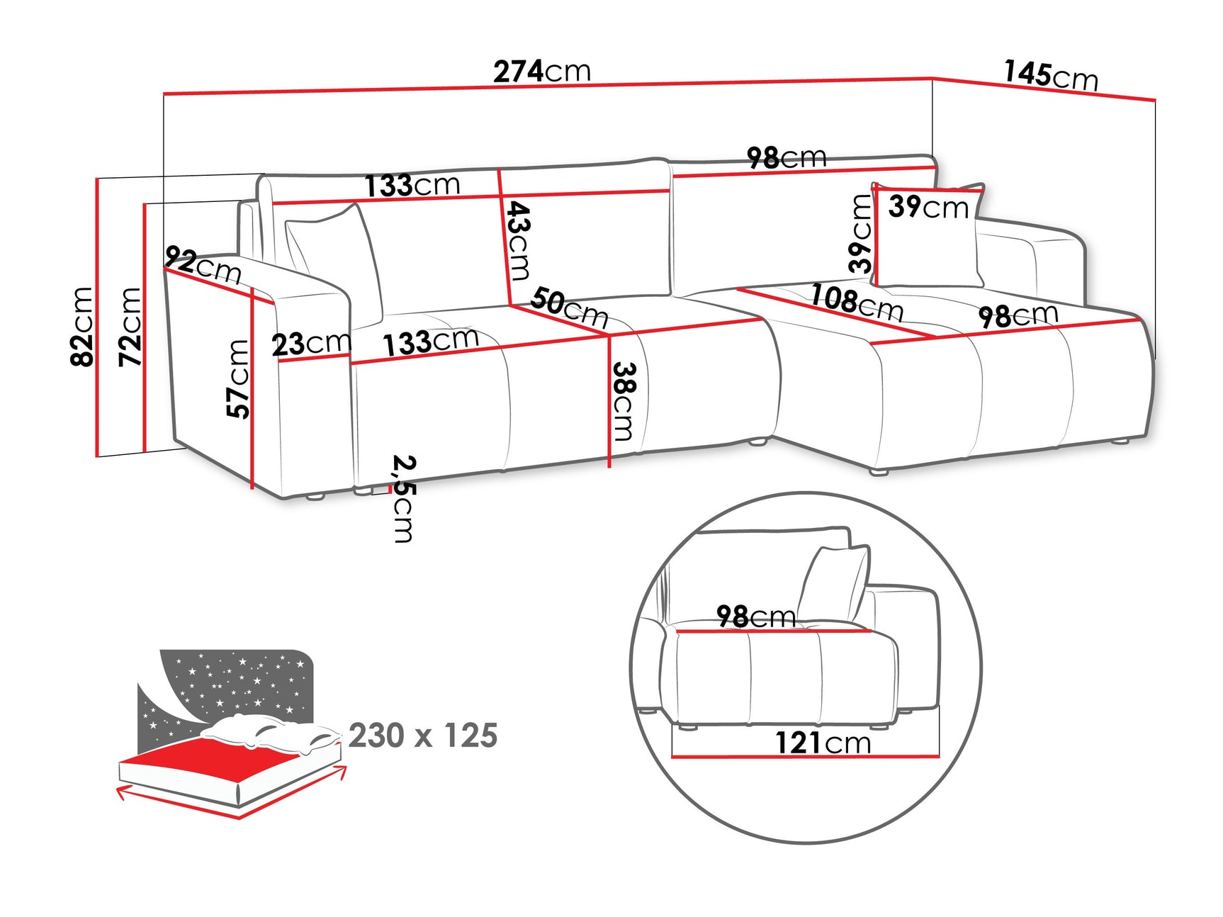 Hjørnesofa Comfivo 425