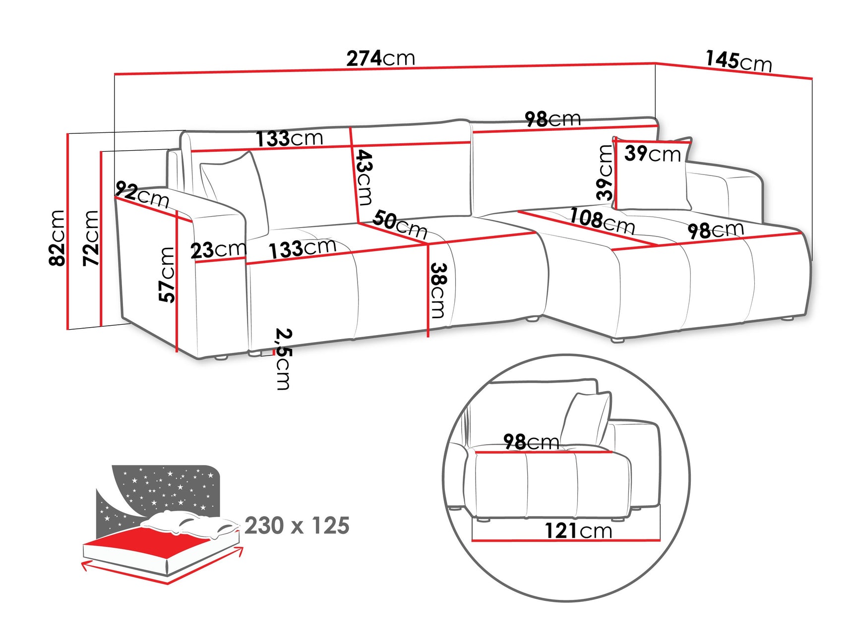Hjørnesofa Comfivo 425