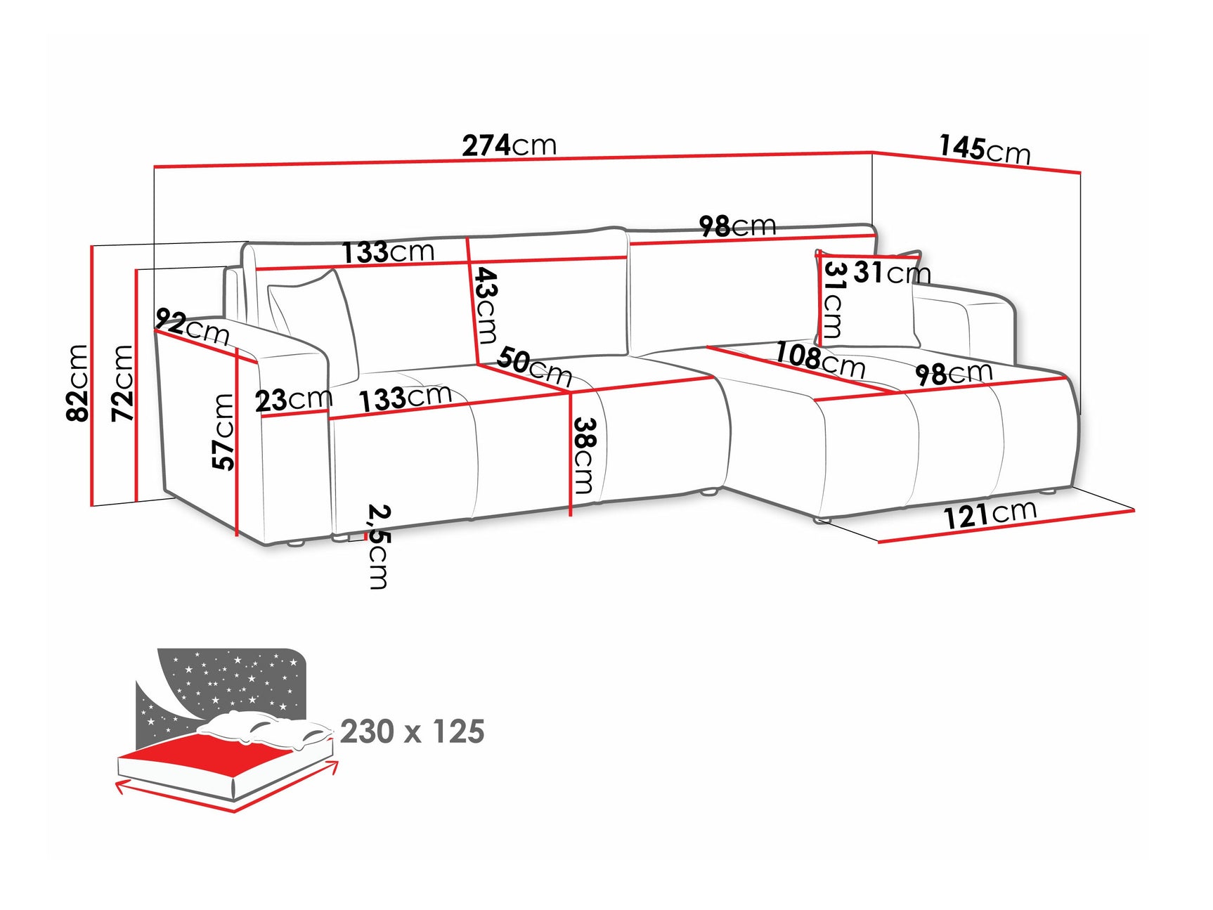 Hjørnesofa Comfivo 425