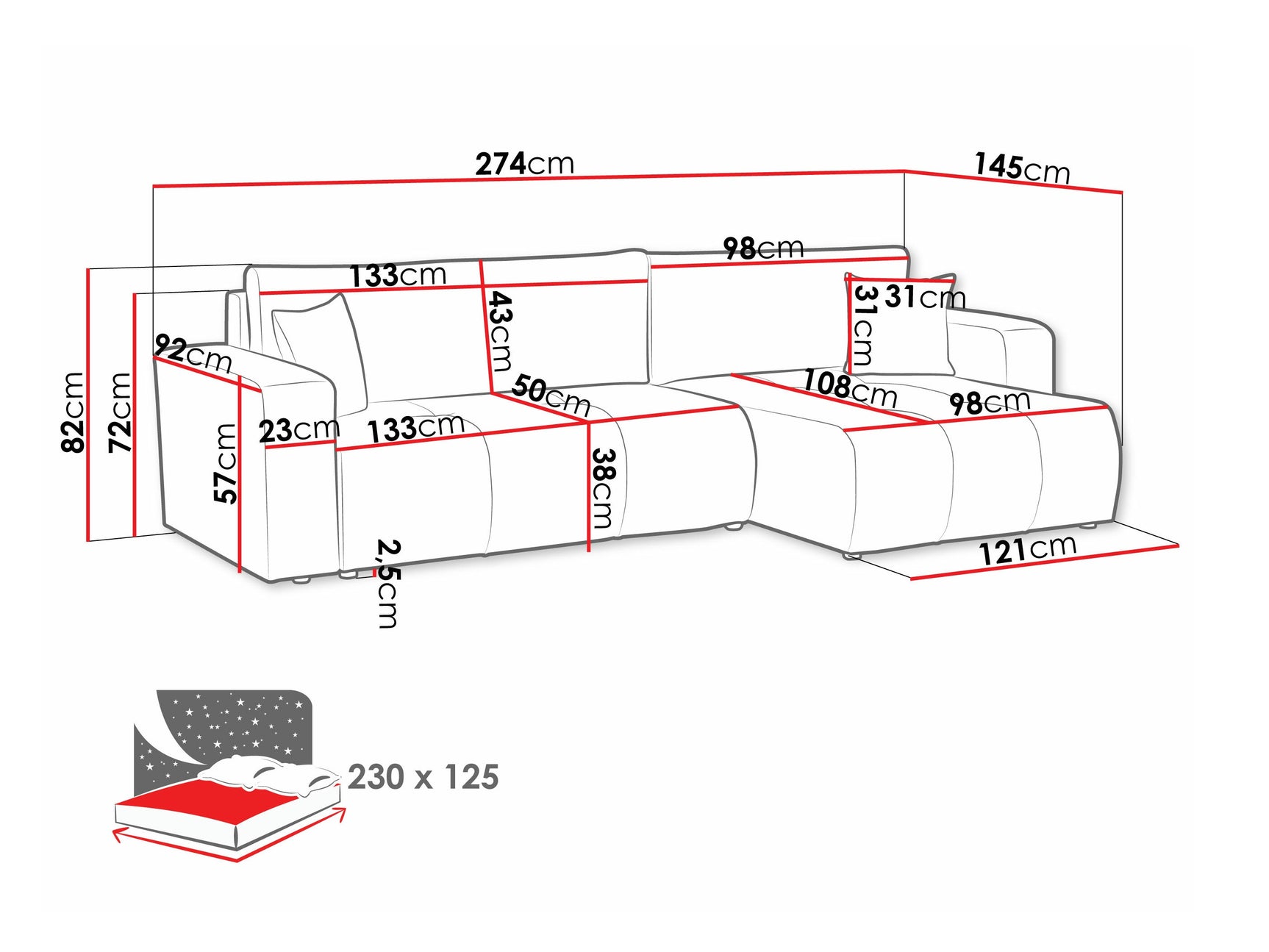 Hjørnesofa Comfivo 425