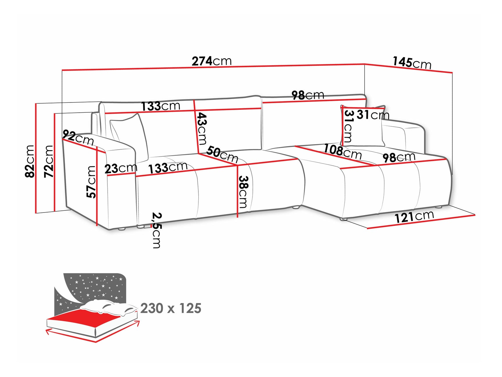 Hjørnesofa Comfivo 425