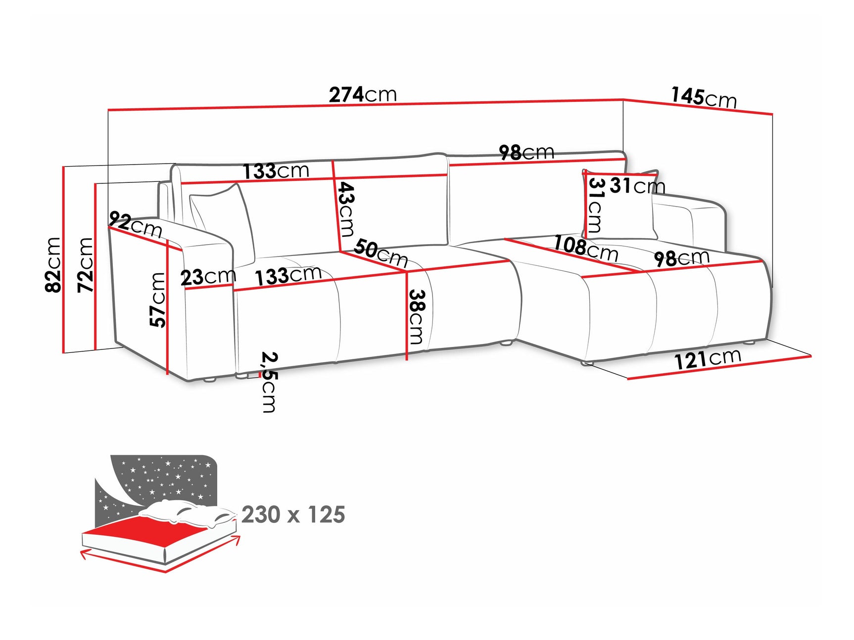 Hjørnesofa Comfivo 425