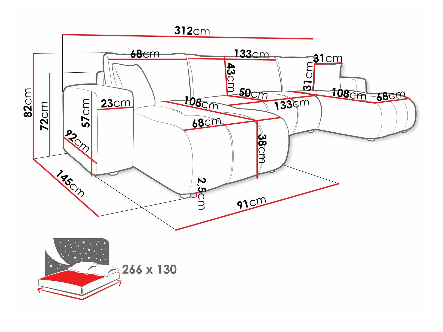 Hjørnesofa Comfivo 426