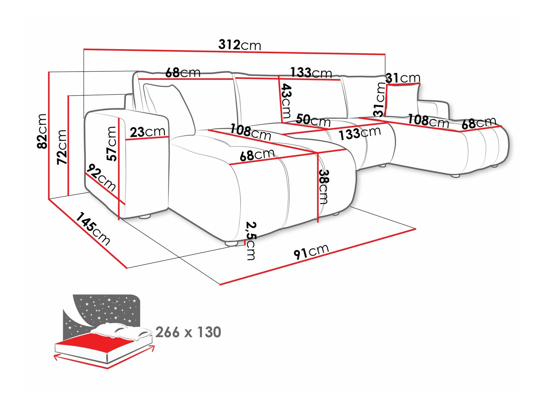 Hjørnesofa Comfivo 426