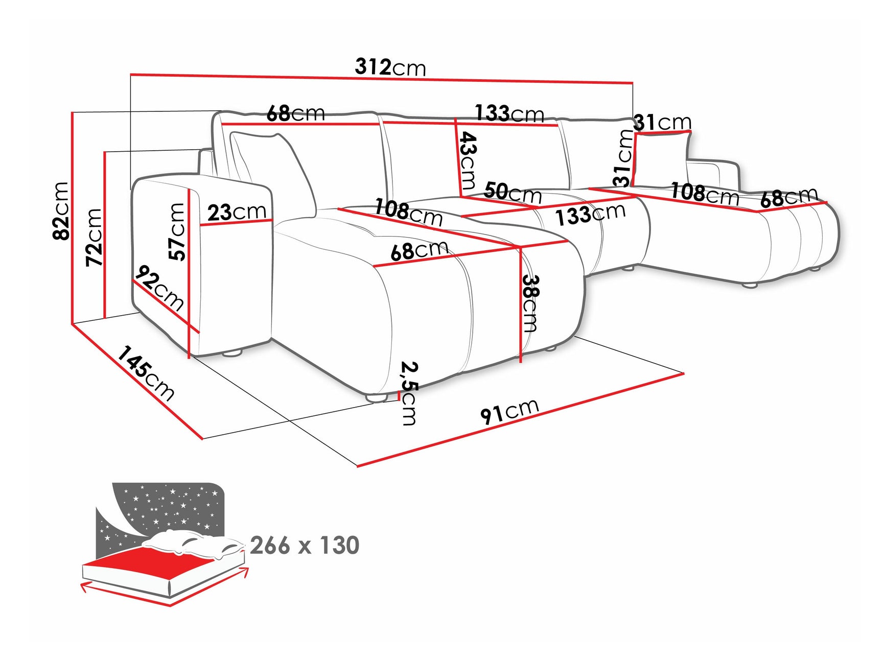 Hjørnesofa Comfivo 426