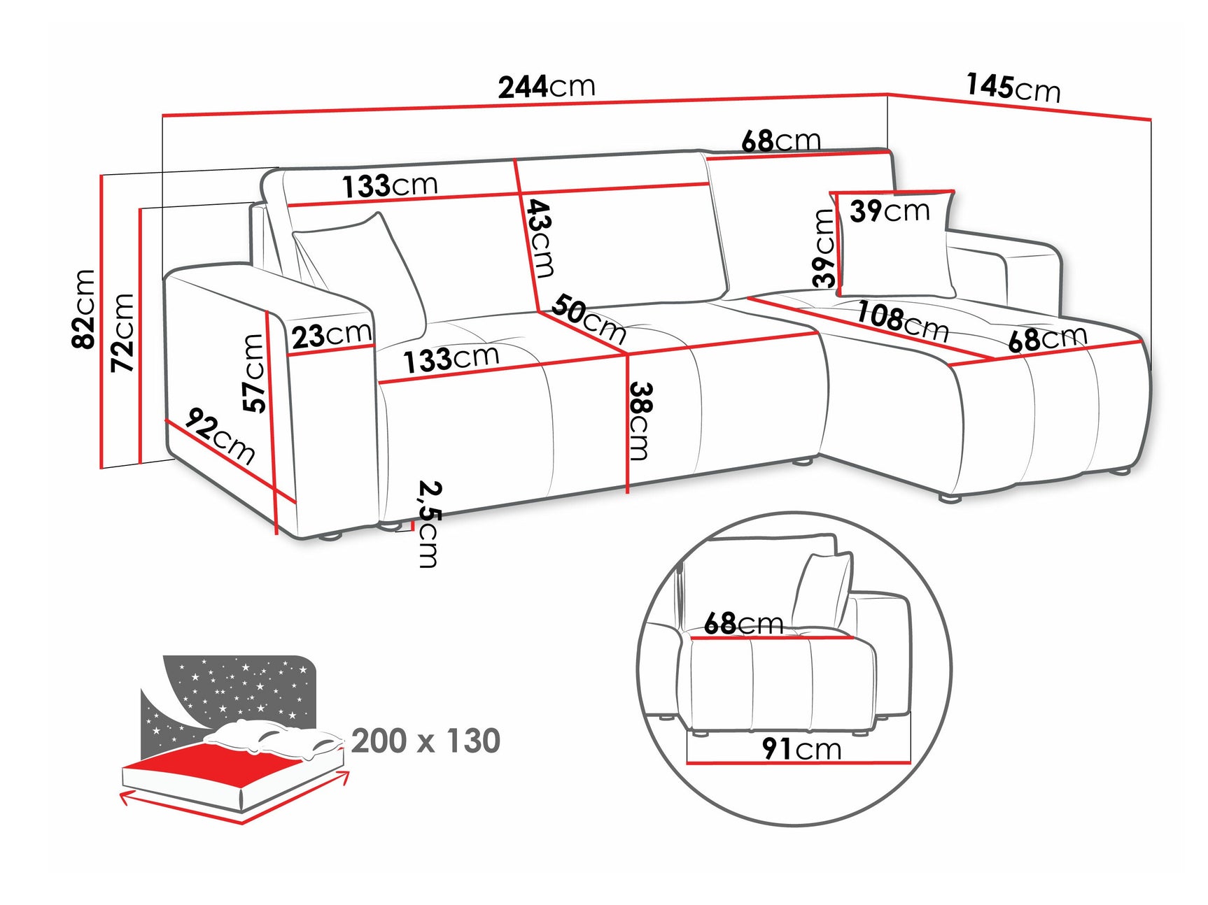 Hjørnesofa Comfivo 361
