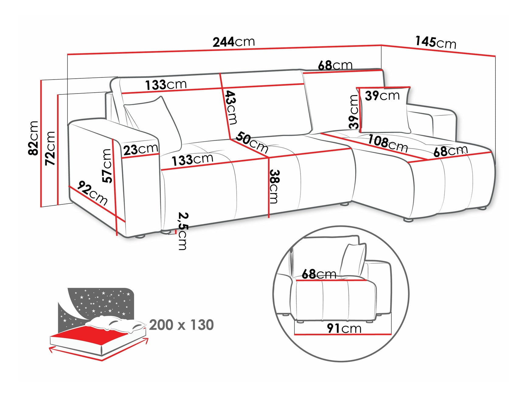 Hjørnesofa Comfivo 361