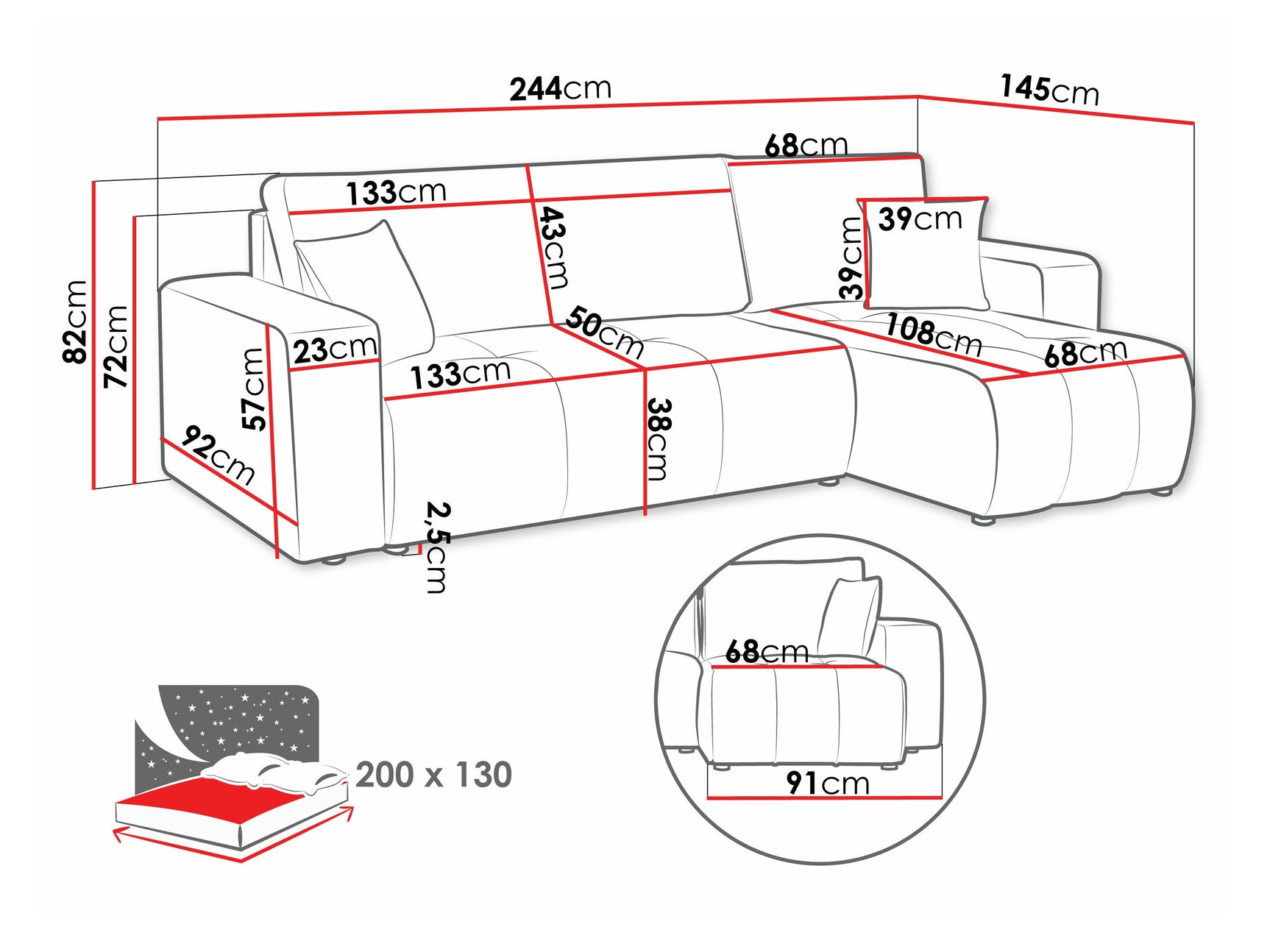 Hjørnesofa Comfivo 361
