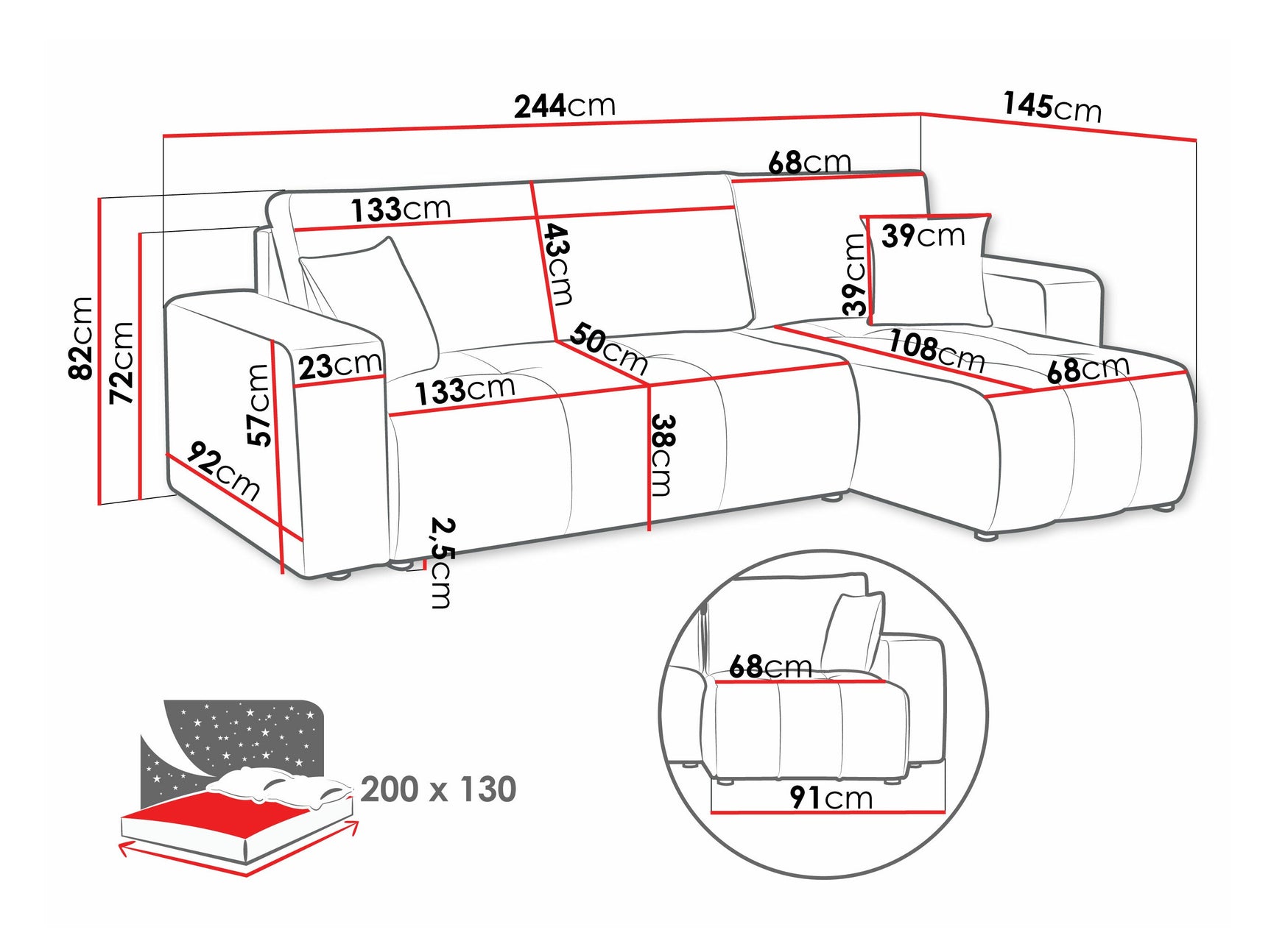 Hjørnesofa Comfivo 361
