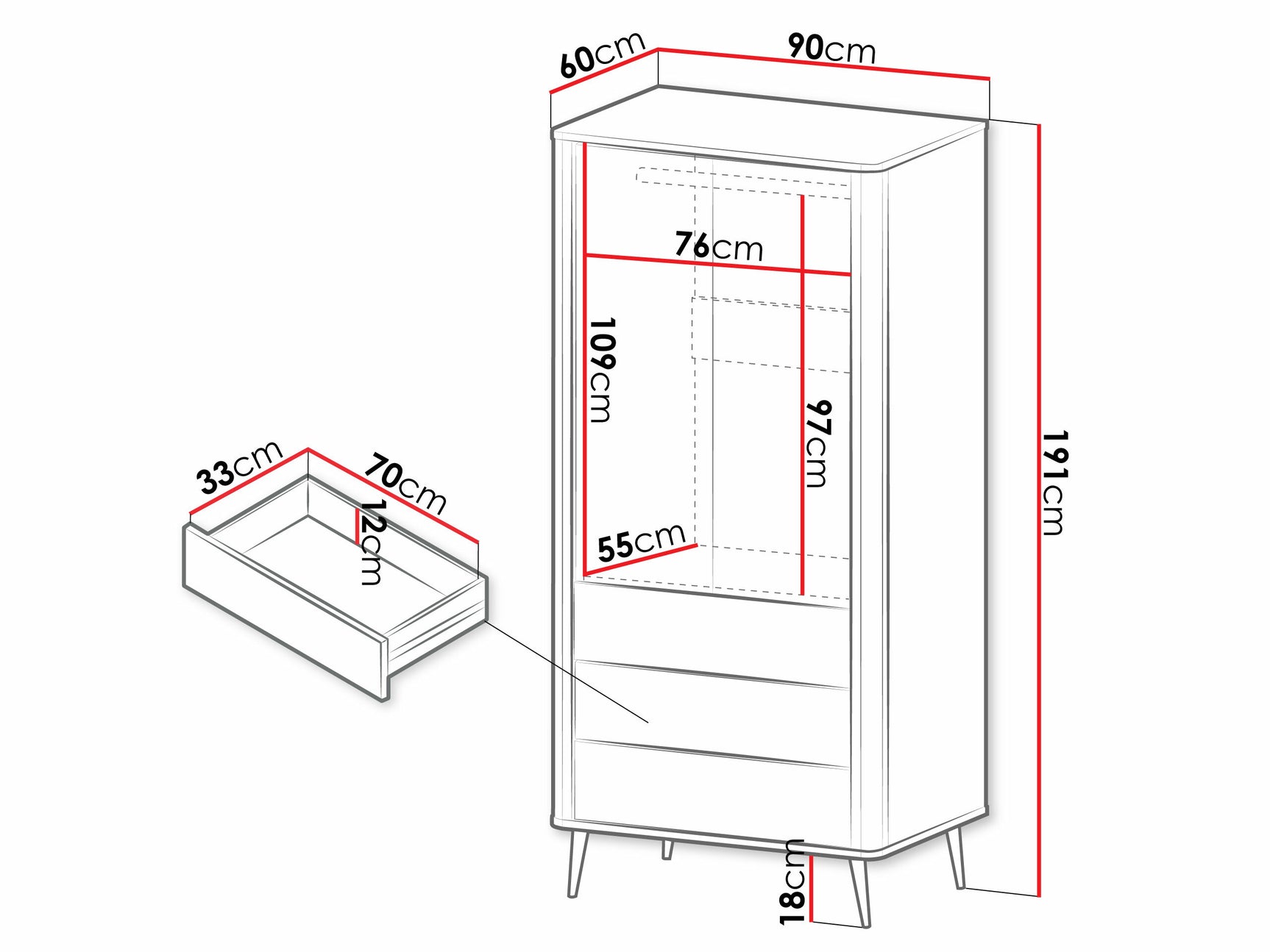 Garderobeskab Lufela 100 4240319