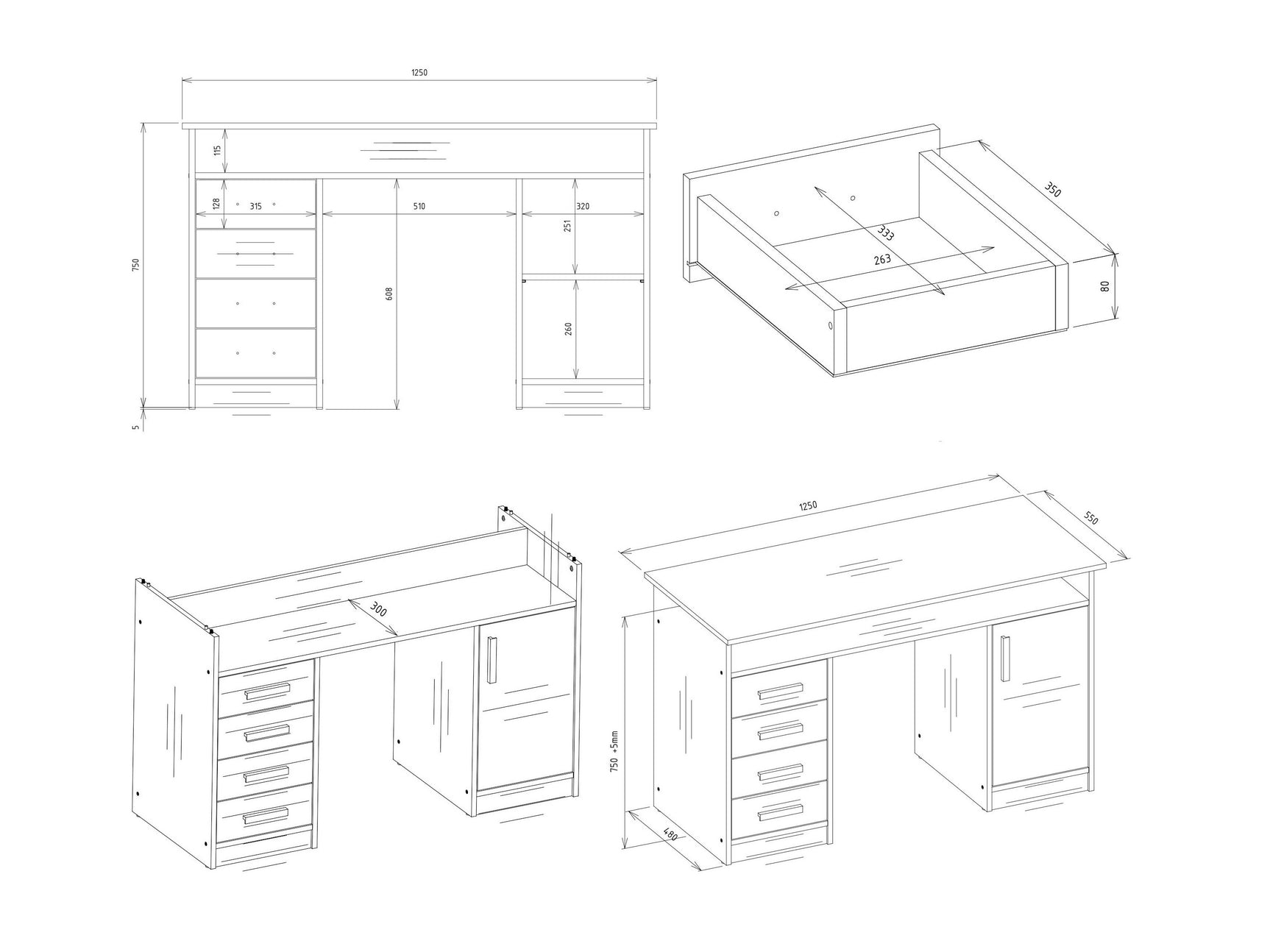Skrivebord Mandeville 329