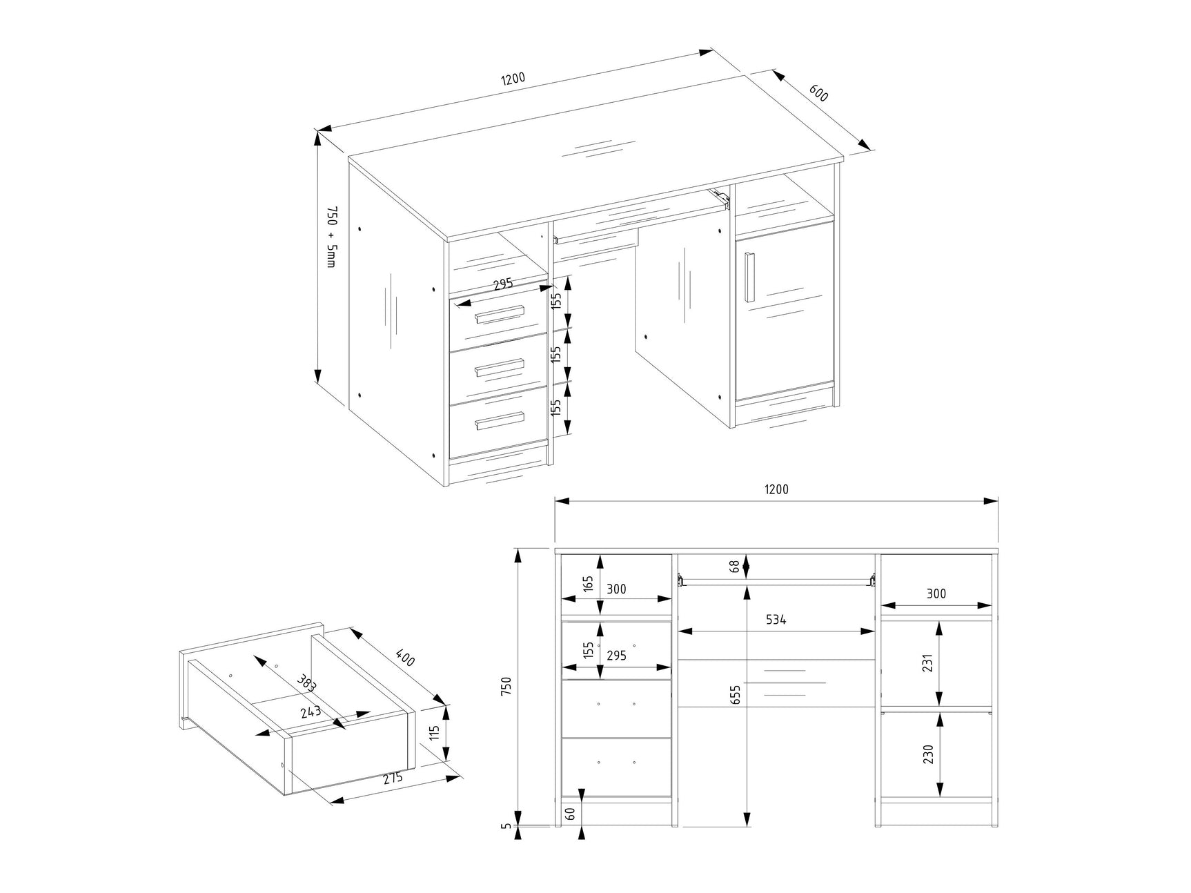 Skrivebord Mandeville 330